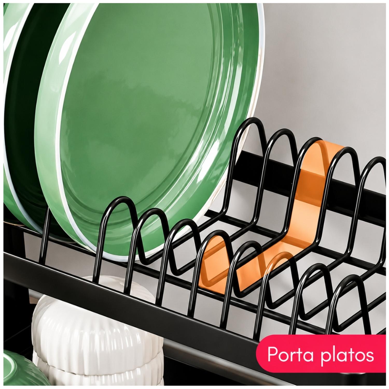 ESCURRIDOR DE PLATOS VASOS Y PORTA CUBIERTOS CON SISTEMA DE DRENAJE 30E - 3