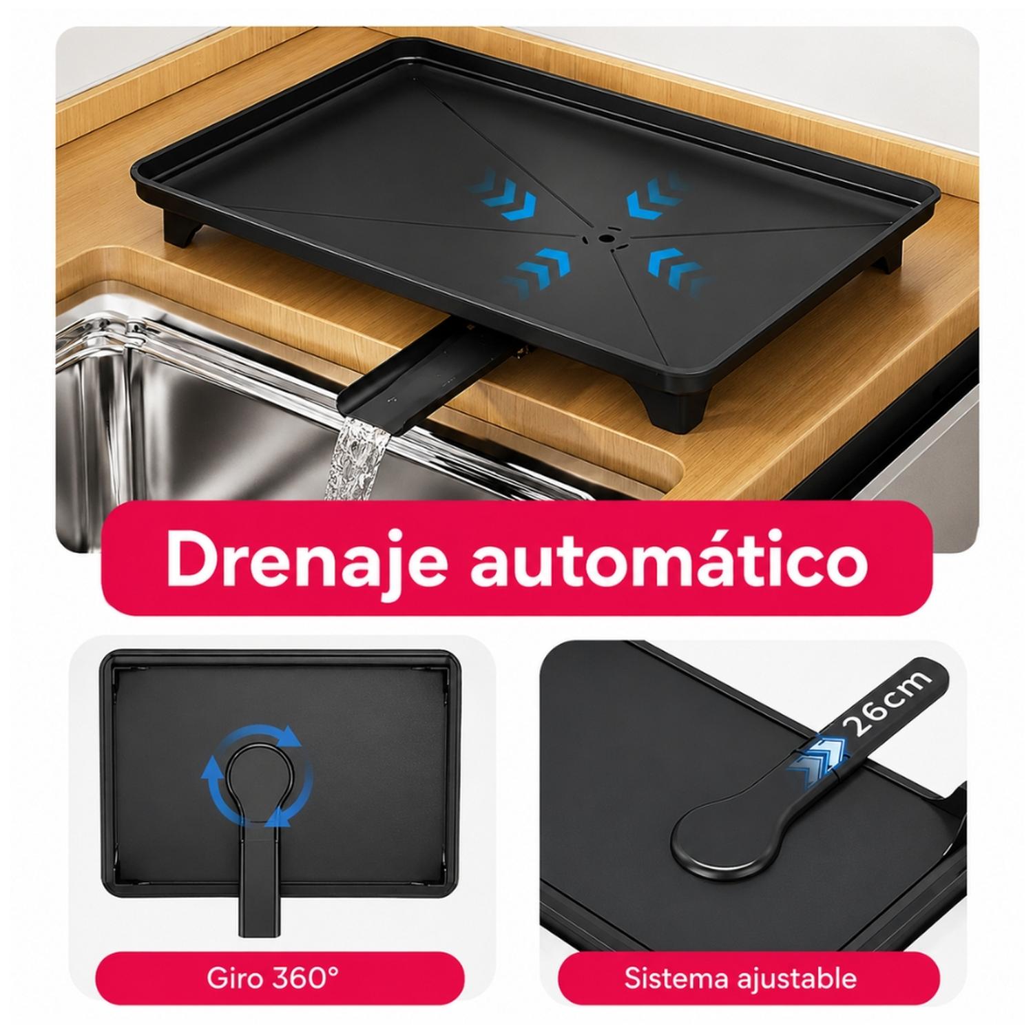 ESCURRIDOR DE PLATOS VASOS Y PORTA CUBIERTOS CON SISTEMA DE DRENAJE 30E - 5