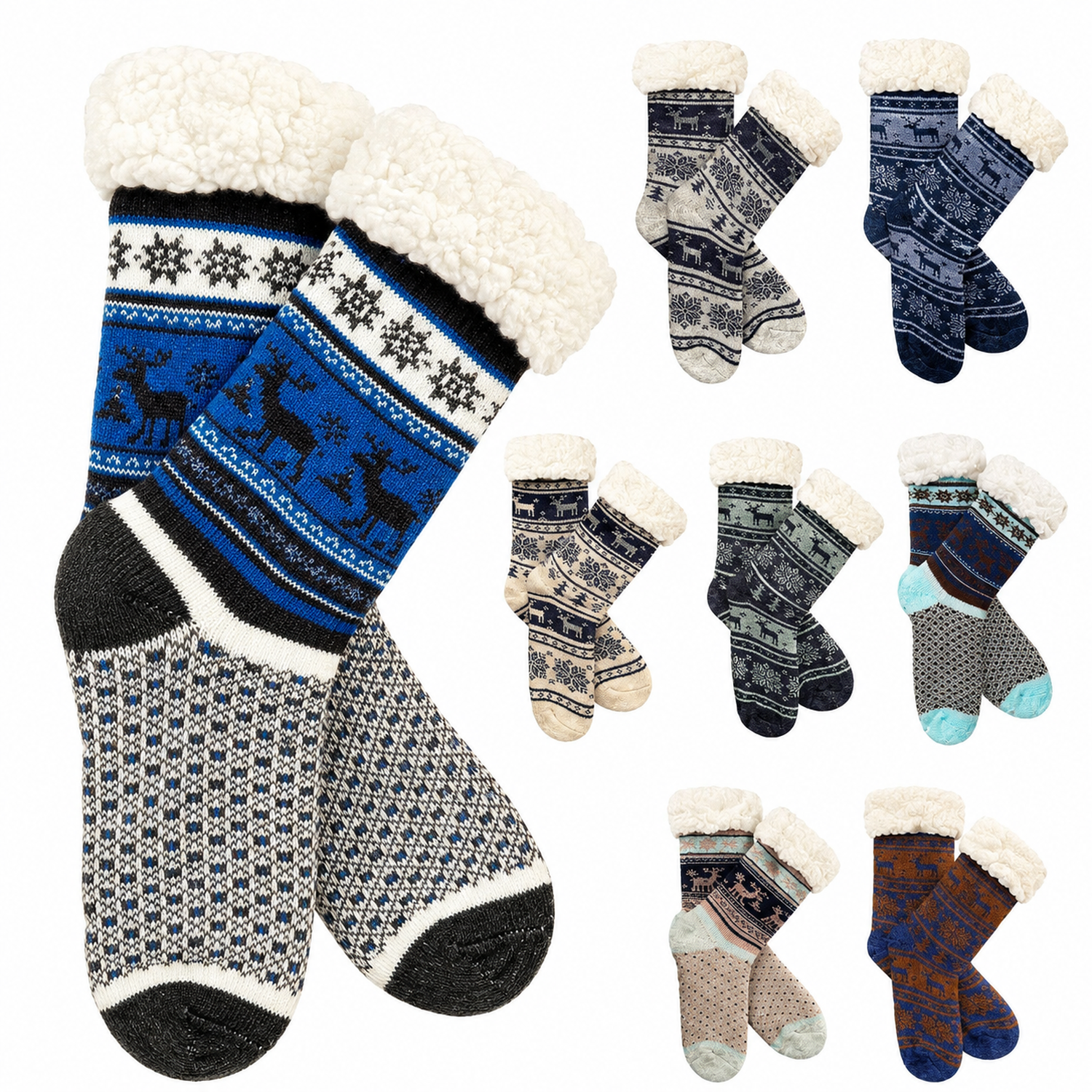 PACK X3 MEDIAS PANTUFLAS DE CARNERO UNISEX M10 -DISEÑO ALEATORIO - 1