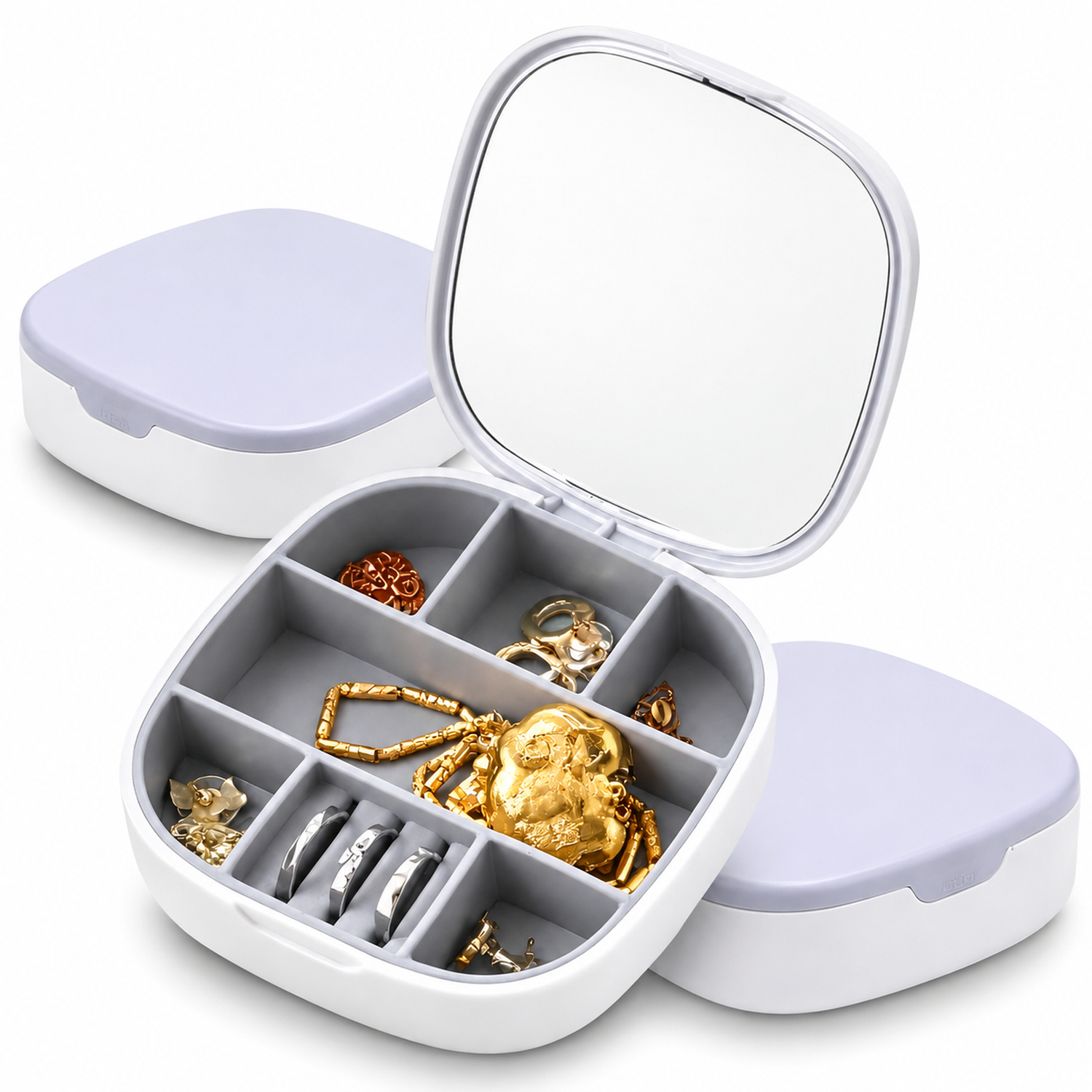 PACK X3 JOYERO ORGANIZADOR DE JOYAS CON ESPEJO BL 485J - 1