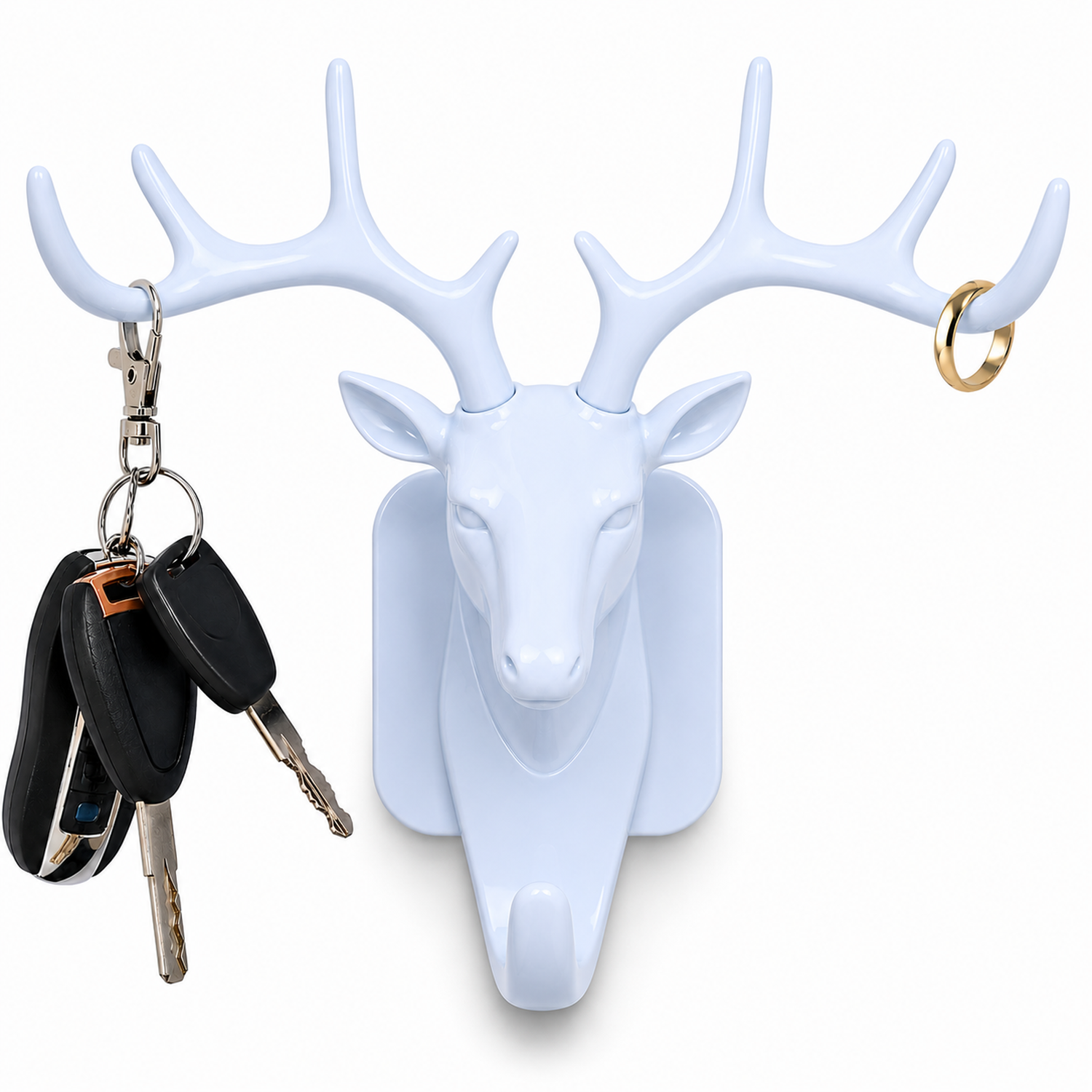 PACK X3 PORTA LLAVES GANCHO COLGADOR DE PARED CIERVO BLANCO 434C - 2