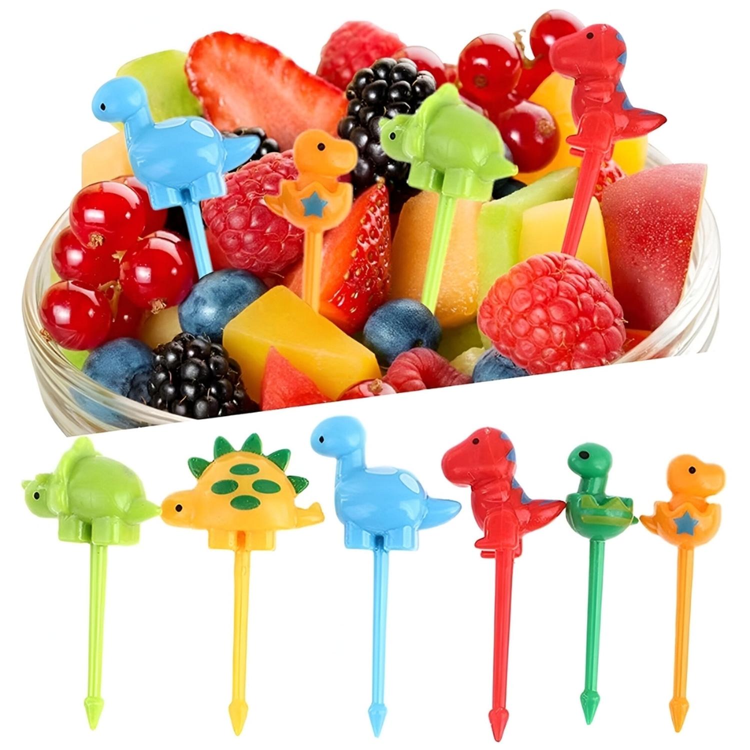 PACK X3 JUEGO MINI TENEDORES DINOSAURIO PARA FRUTAS DE NIÑOS 871T - 2