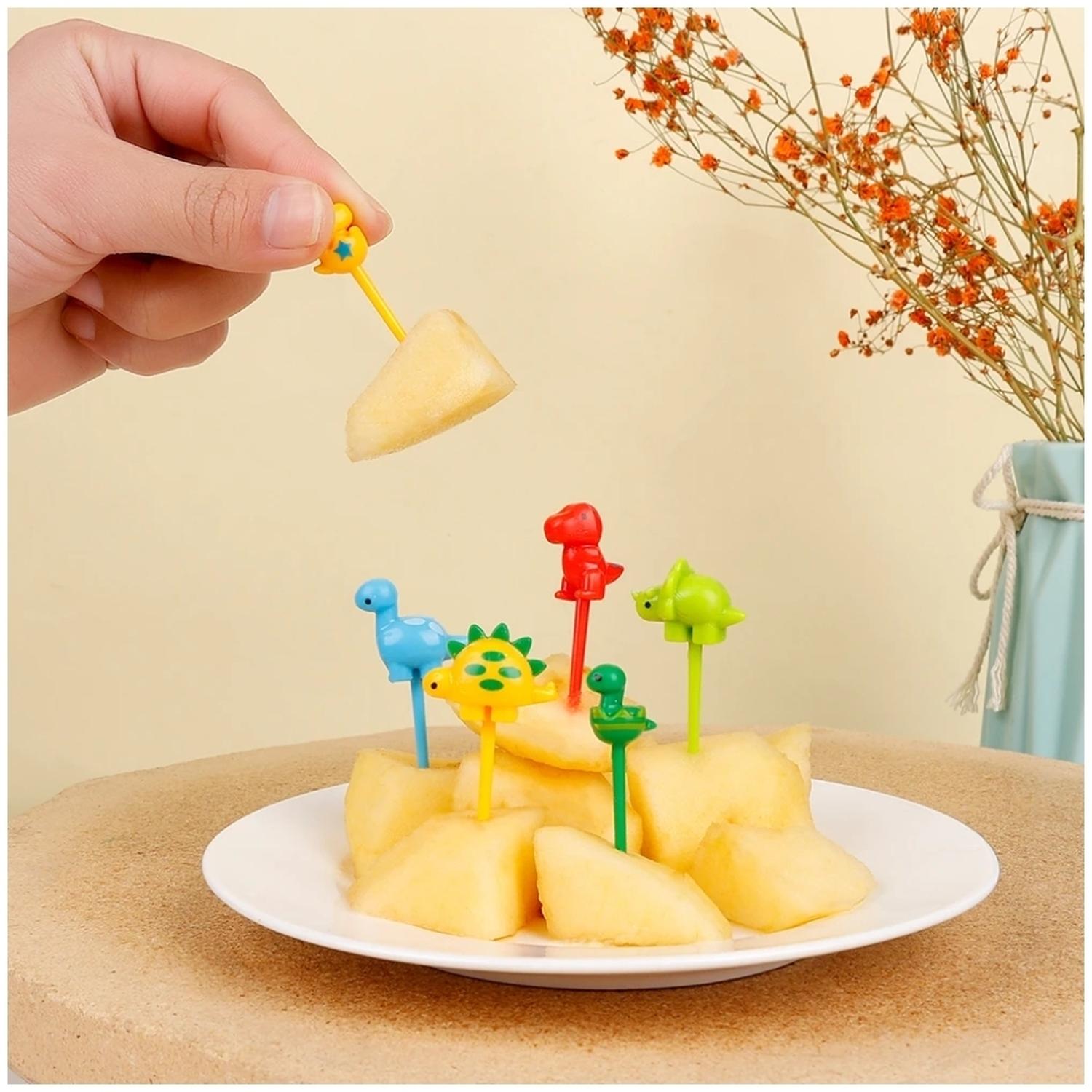PACK X3 JUEGO MINI TENEDORES DINOSAURIO PARA FRUTAS DE NIÑOS 871T - 4