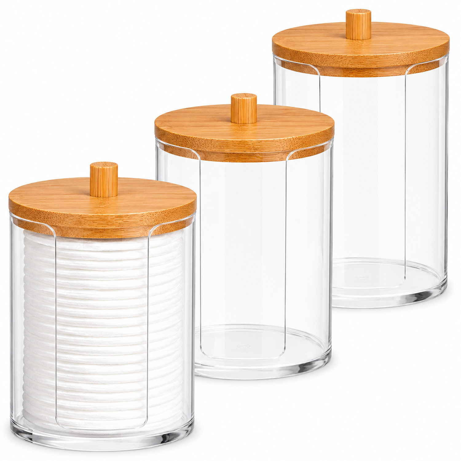 PACK X3 ORGANIZADOR ACRÍLICO DISPENSADOR DE DISCOS DESMAQUILLANTES A41 - 1