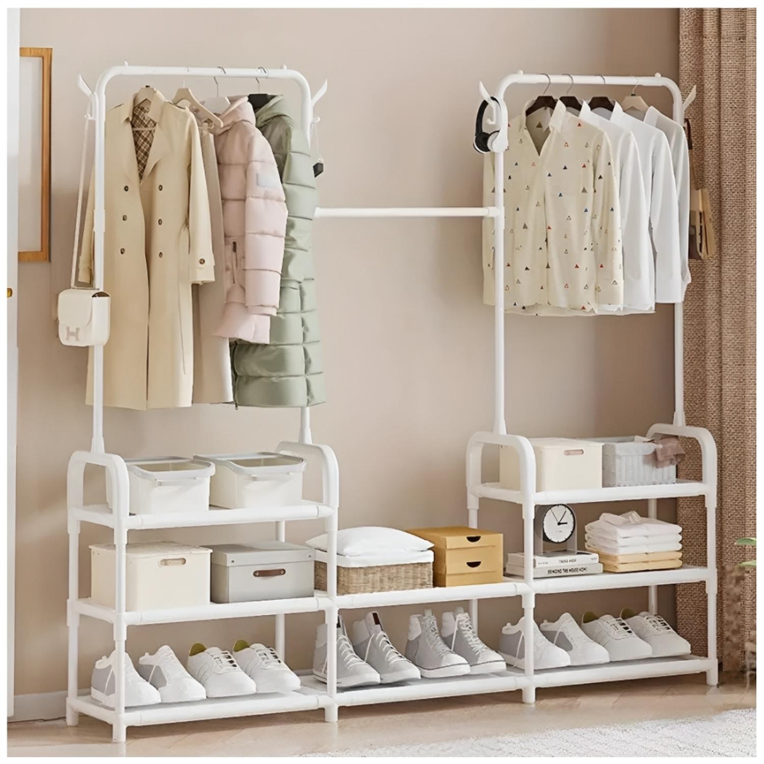 PERCHERO ORGANIZADOR ZAPATERA COLGADOR DE ROPA MULTIFUNCIONAL BL PZ30 - 1