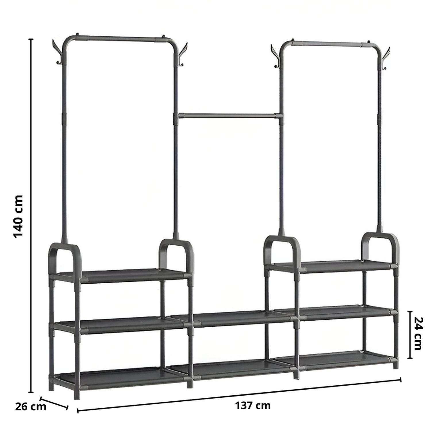 PERCHERO ORGANIZADOR ZAPATERA COLGADOR DE ROPA MULTIFUNCIONAL BL PZ30 - 7