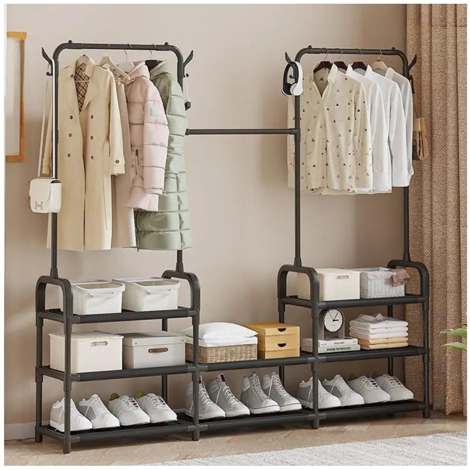 PERCHERO ORGANIZADOR ZAPATERA COLGADOR DE ROPA MULTIFUNCIONAL NG PZ30 - 1