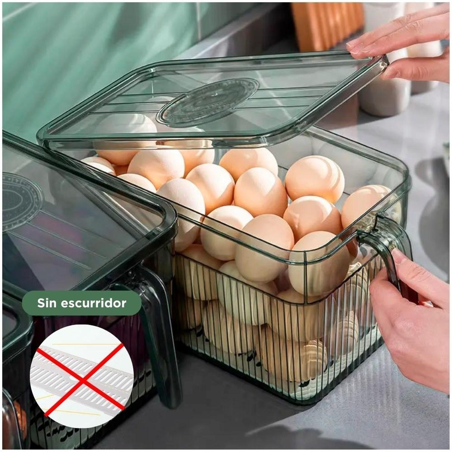 PACK X3 CONTENEDOR ORGANIZADOR DE FRUTAS Y VERDURAS CON TAPA V T14 - 2