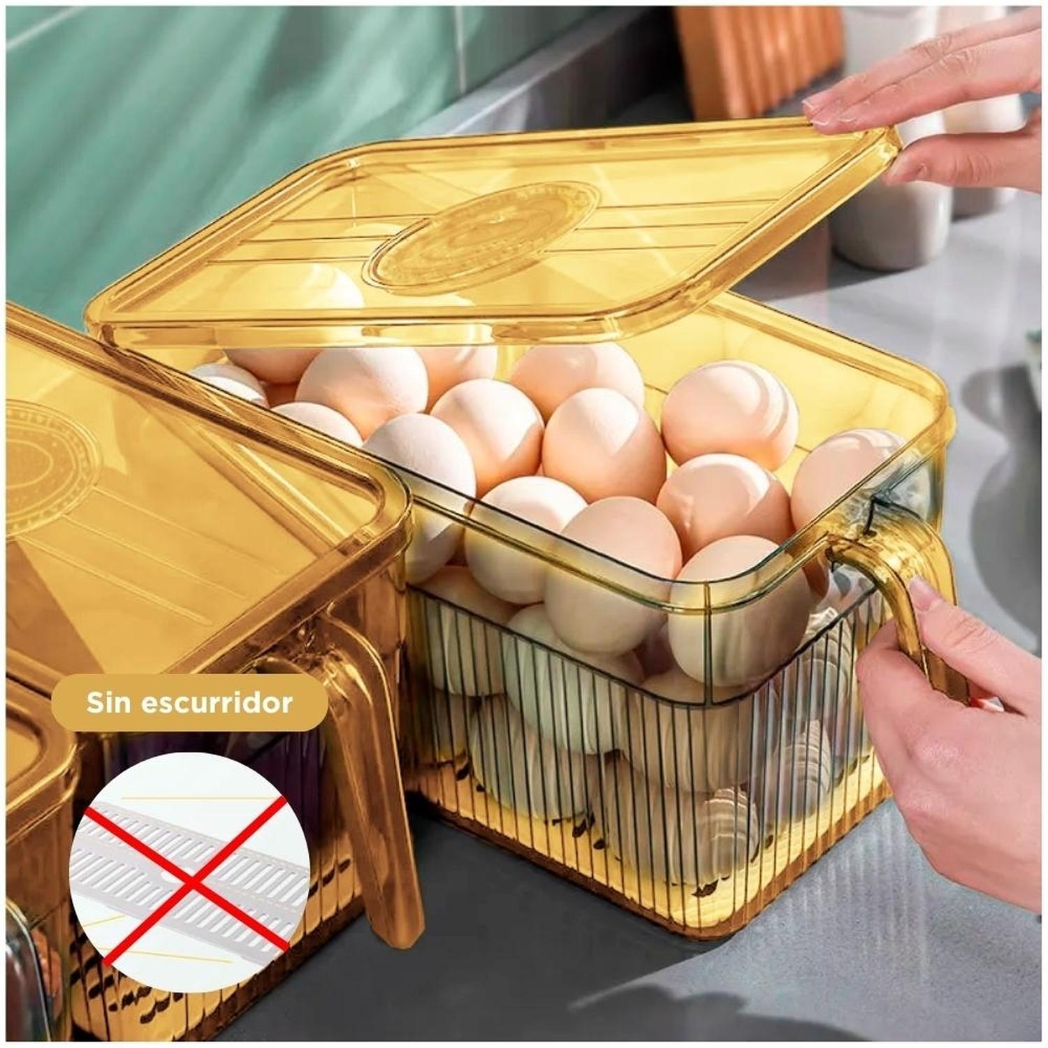 PACK X3 CONTENEDOR ORGANIZADOR DE FRUTAS Y VERDURAS CON TAPA AM T14 - 2
