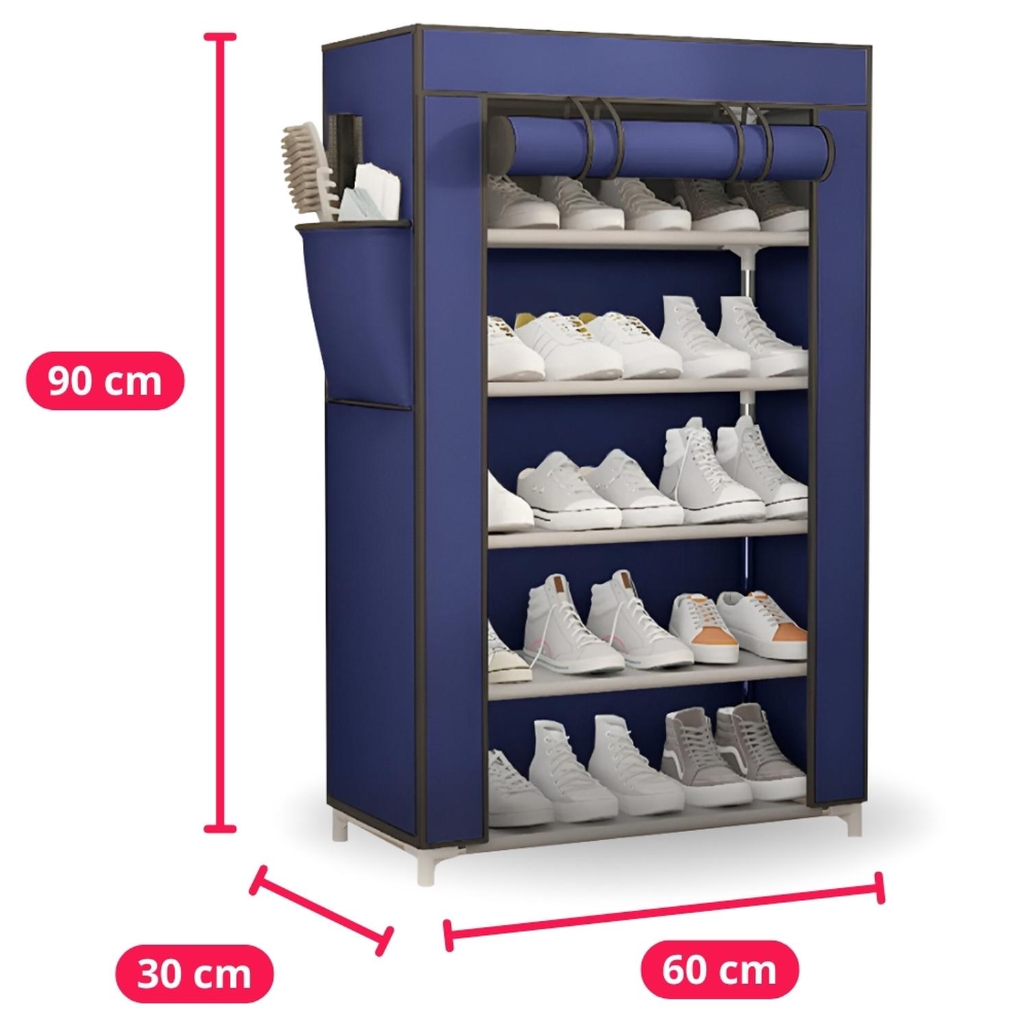 ZAPATERA ORGANIZADOR DE ZAPATOS ESTANTE 5 NIVELES CON FORRO AZUL ZF5 - 3