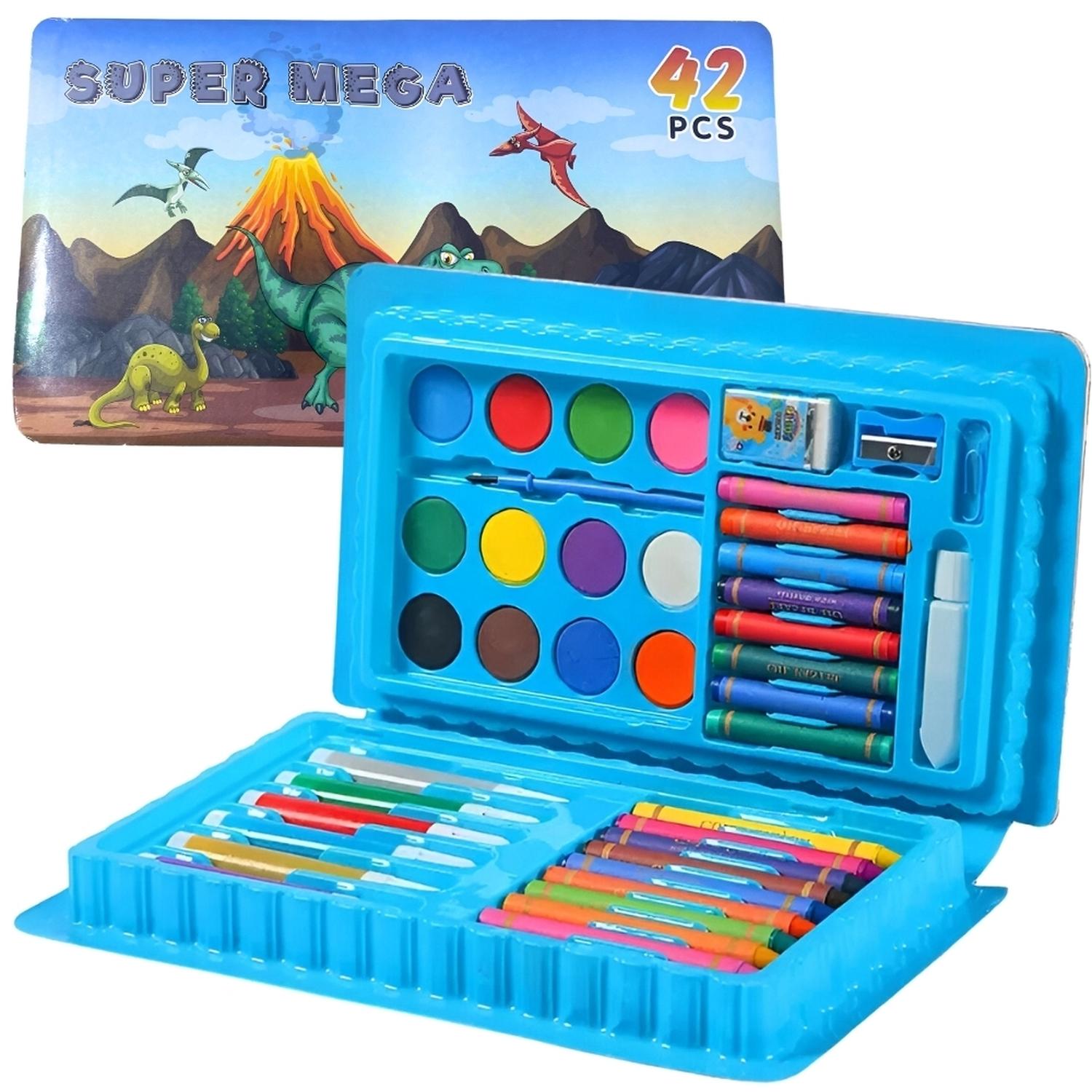SET DE ARTE Y DIBUJO 42 PIEZAS SA42 AZUL DISEÑO ALEATORIO - 4