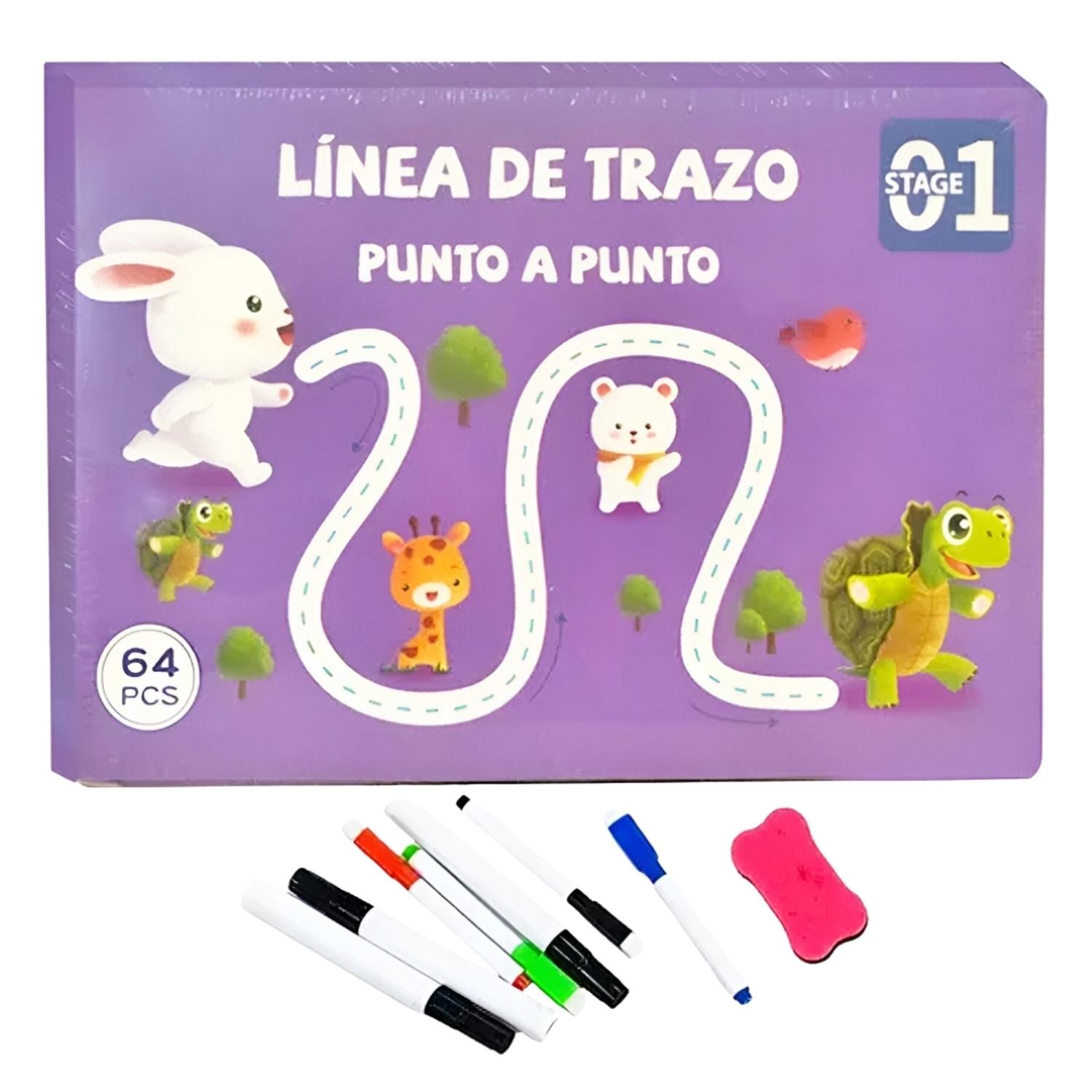 LIBRO DIDÁCTICO EDUCATIVO LÍNEA DE TRAZO PUNTO A PUNTO M LE1 - 1