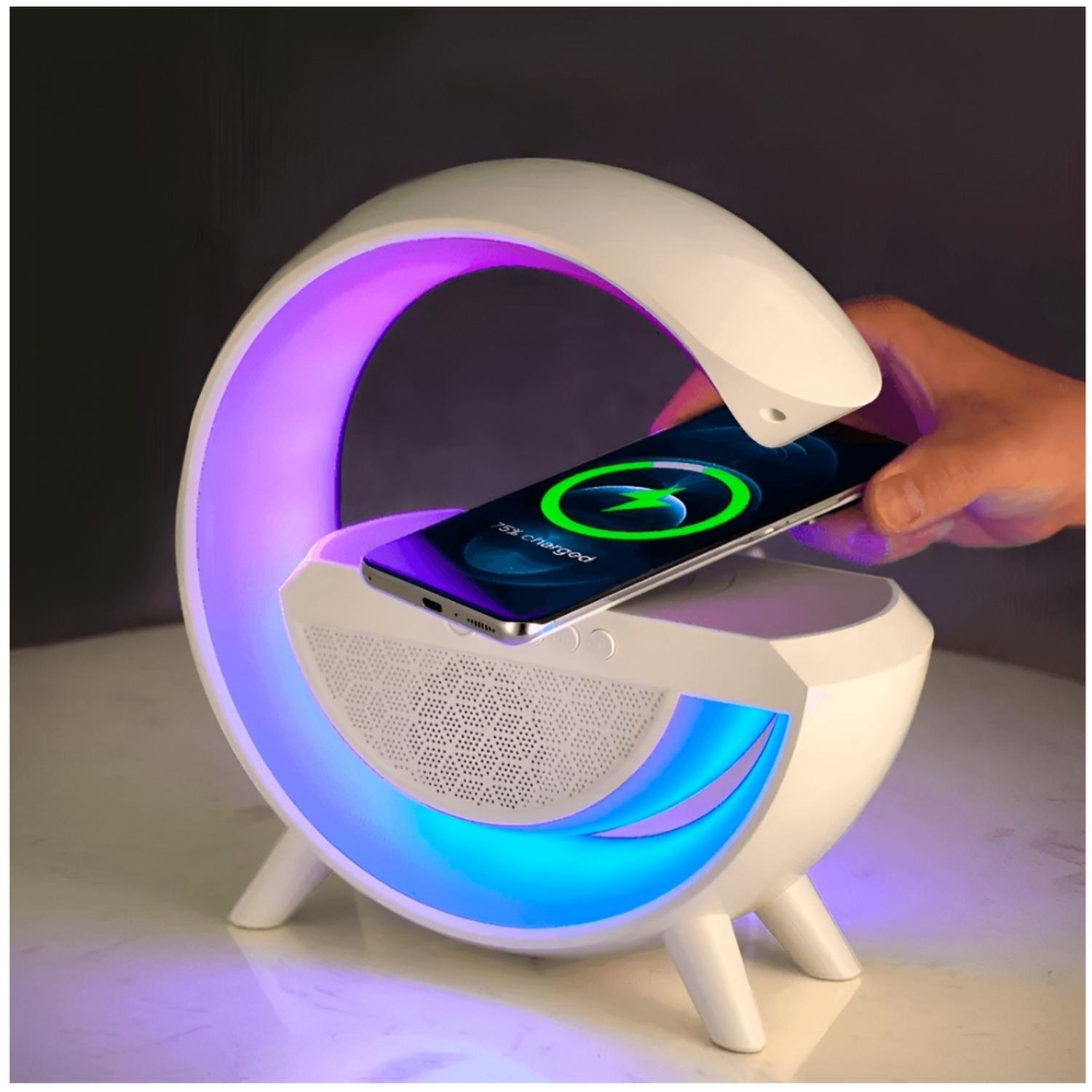 LÁMPARA LUCES RGB 3EN1 CARGADOR INALÁMBRICO Y PARLANTE BLUETOOTH G90 - 2