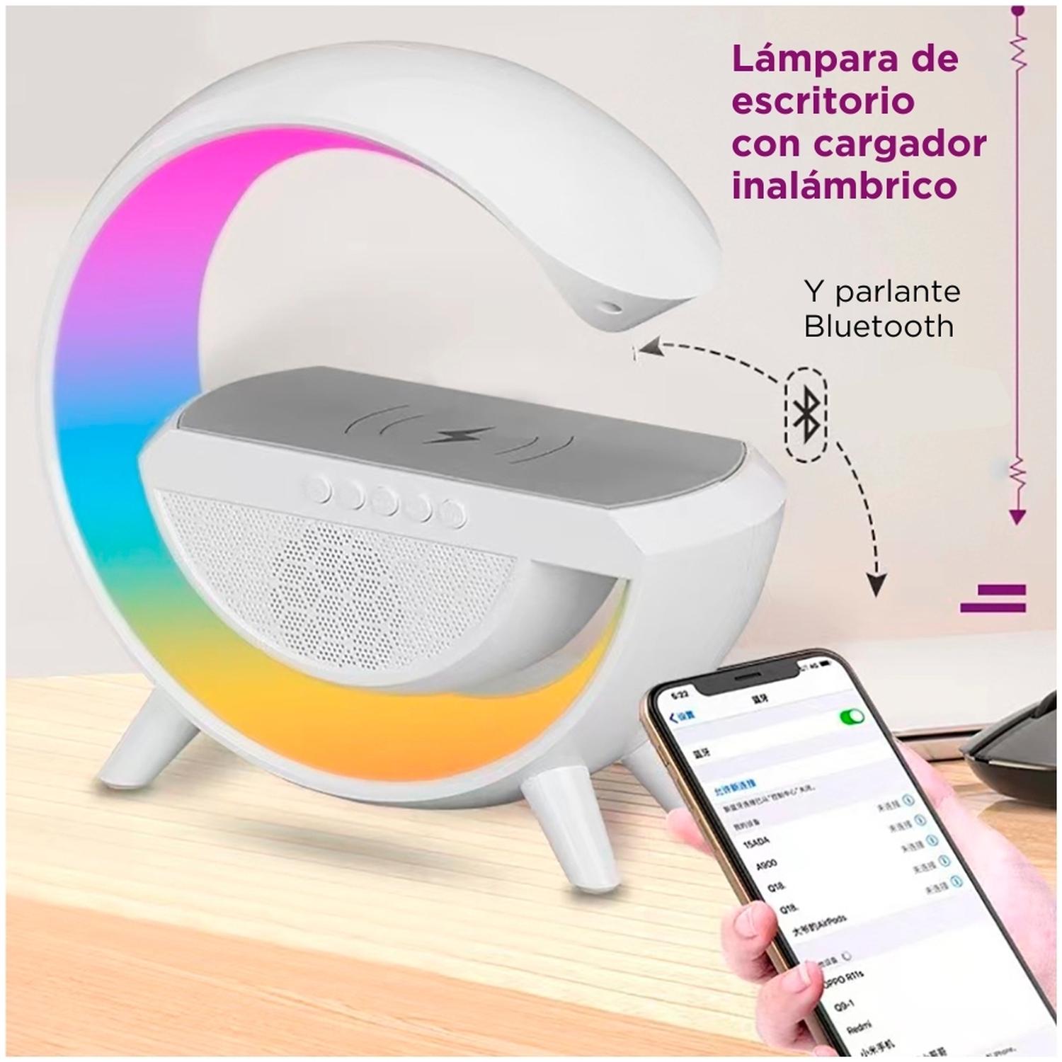LÁMPARA LUCES RGB 3EN1 CARGADOR INALÁMBRICO Y PARLANTE BLUETOOTH G90 - 4