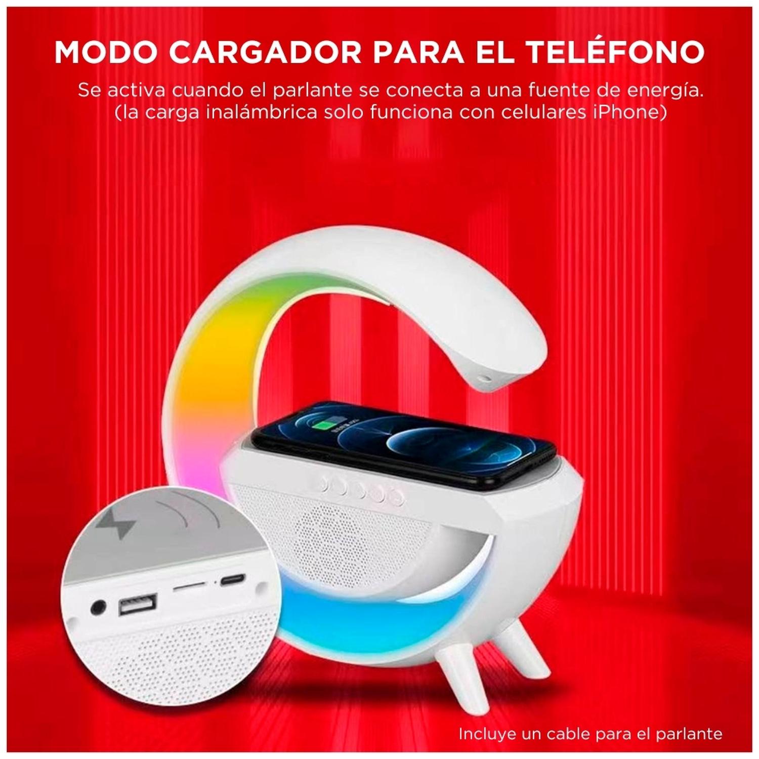 LÁMPARA LUCES RGB 3EN1 CARGADOR INALÁMBRICO Y PARLANTE BLUETOOTH G90 - 5