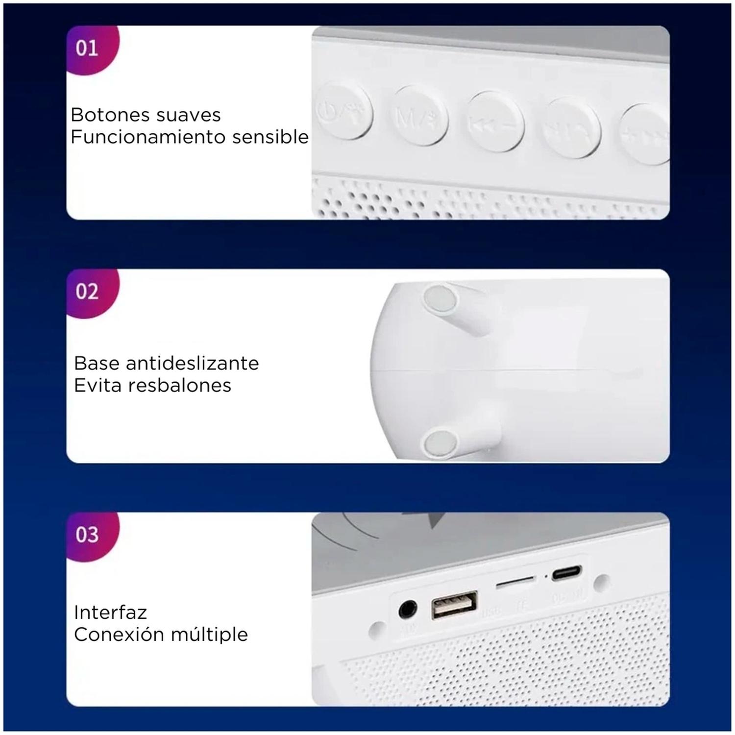 LÁMPARA LUCES RGB 3EN1 CARGADOR INALÁMBRICO Y PARLANTE BLUETOOTH G90 - 6