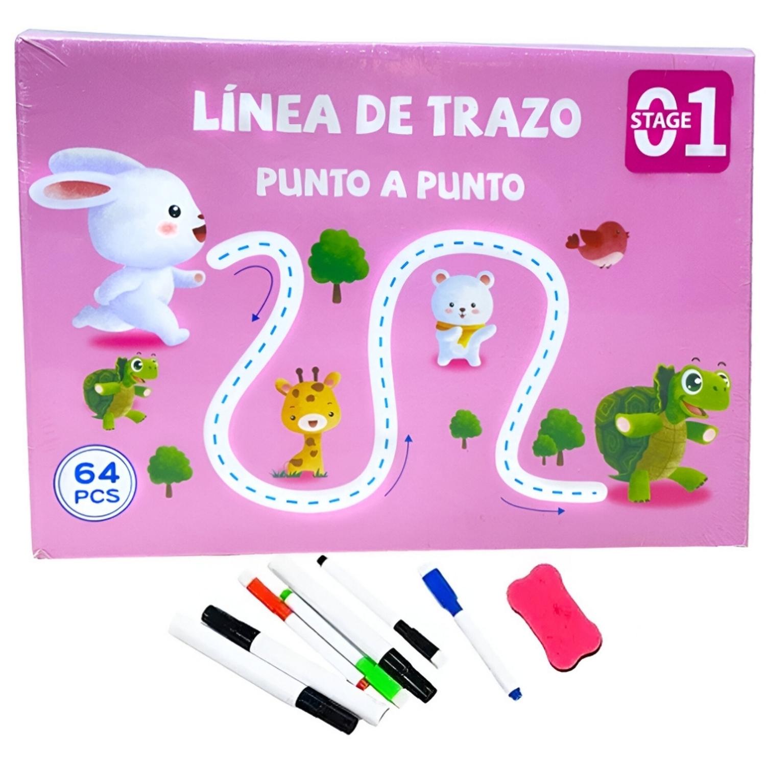 LIBRO DIDÁCTICO EDUCATIVO LÍNEA DE TRAZO PUNTO A PUNTO R LE1 - 1