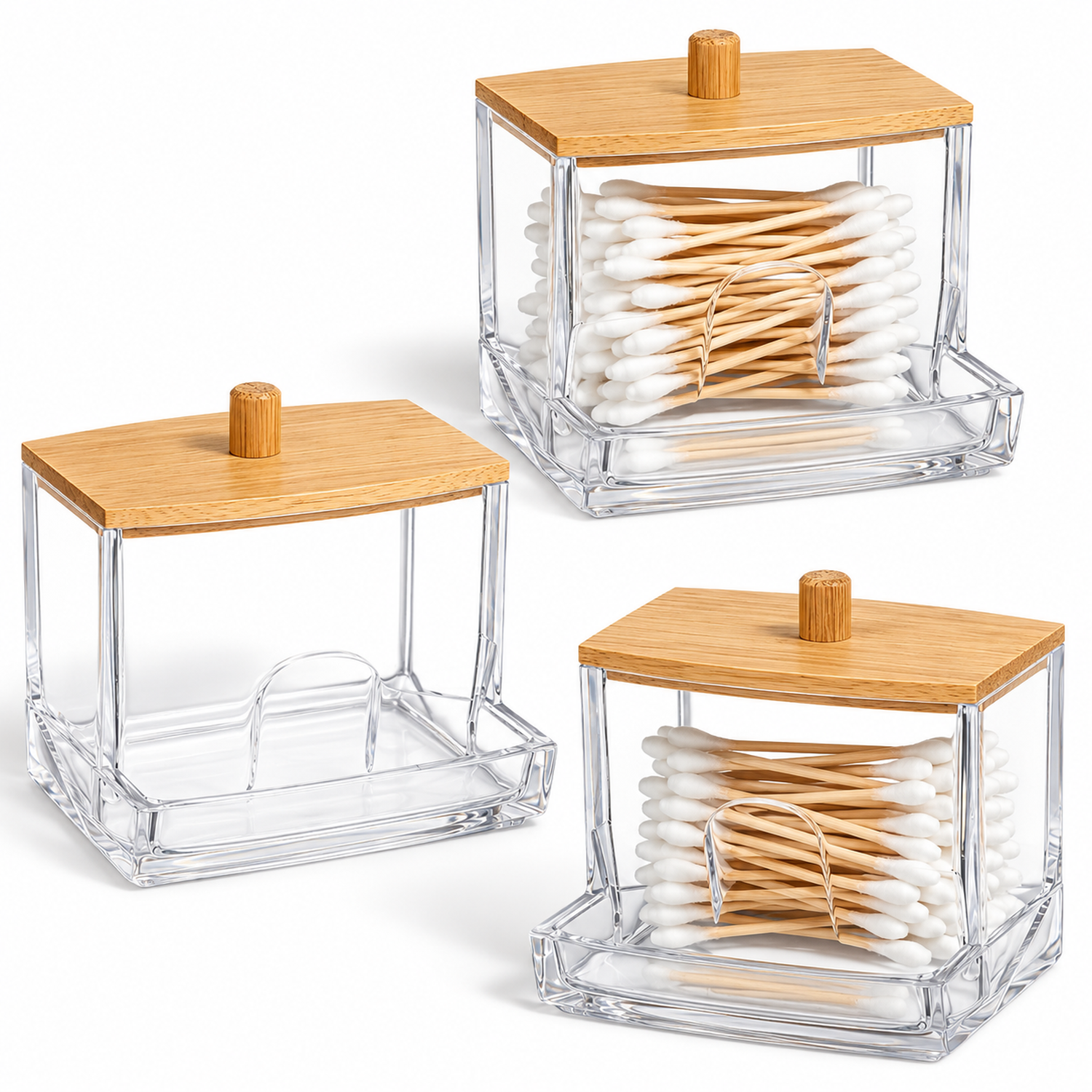 PACK X3 ORGANIZADOR ACRÍLICO TAPA DE MADERA A171 - 1