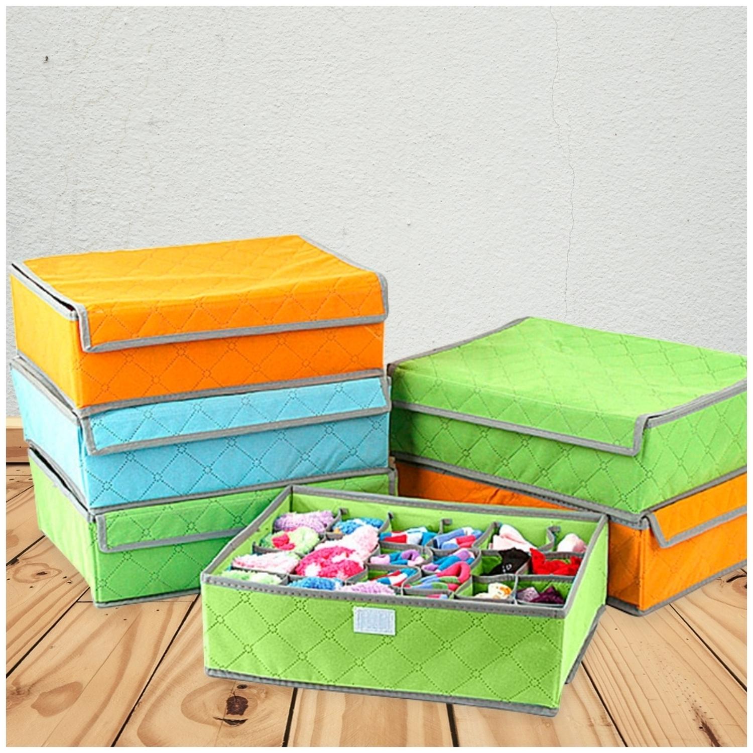 PACK X3 ORGANIZADOR DE MEDIAS ROPA INTERIOR 24 ESPACIO VD 490V - 2