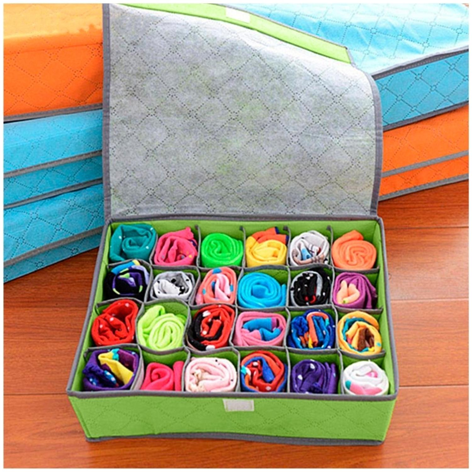 PACK X3 ORGANIZADOR DE MEDIAS ROPA INTERIOR 24 ESPACIO VD 490V - 3