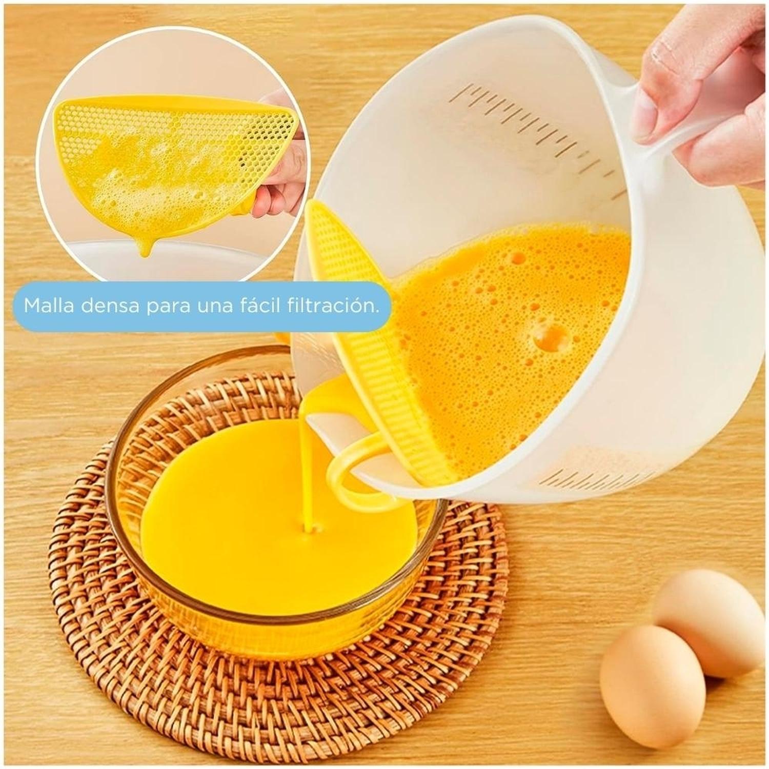 PACK X6 TAZA MEDIDORA MEZCLADOR CON COLADOR ARROZ HUEVOS 500ML T50 - 2