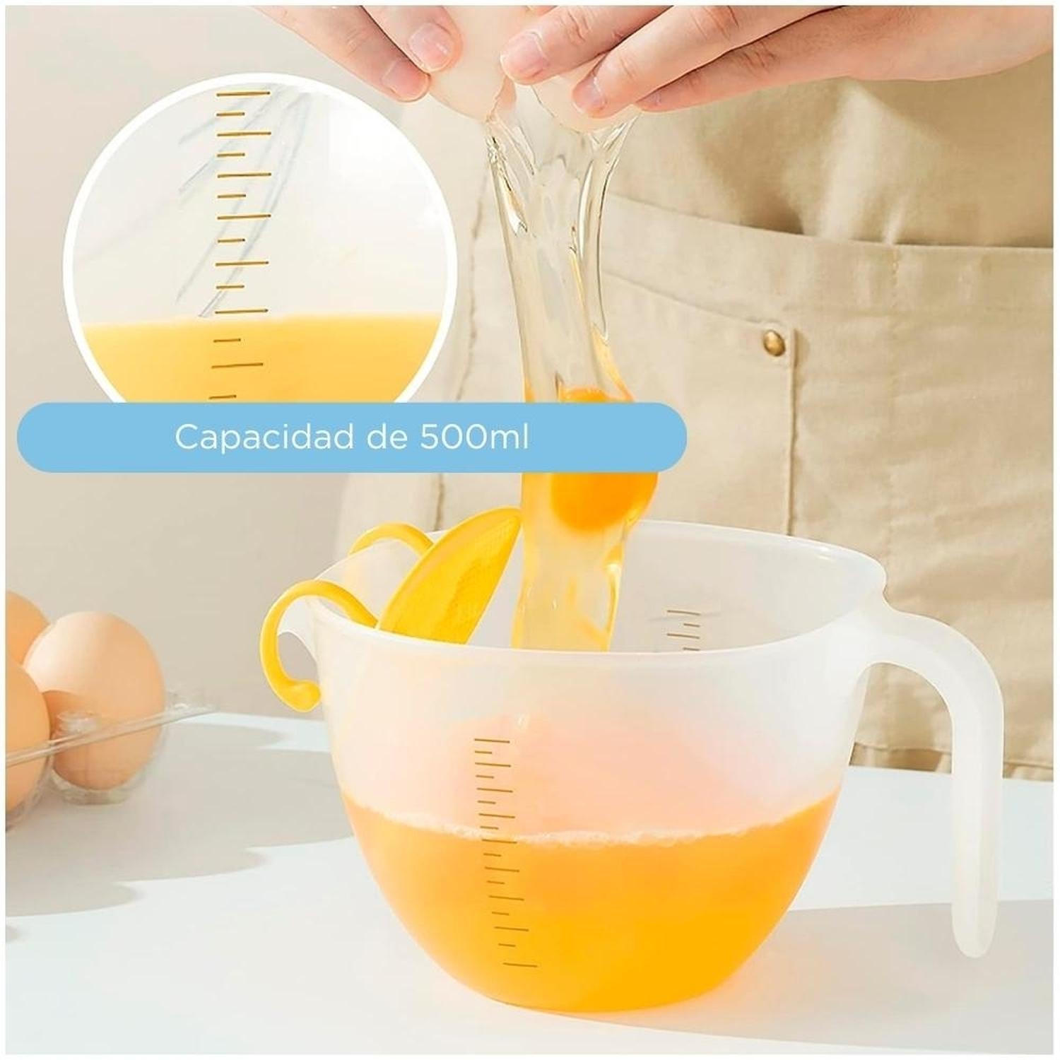 PACK X6 TAZA MEDIDORA MEZCLADOR CON COLADOR ARROZ HUEVOS 500ML T50 - 4