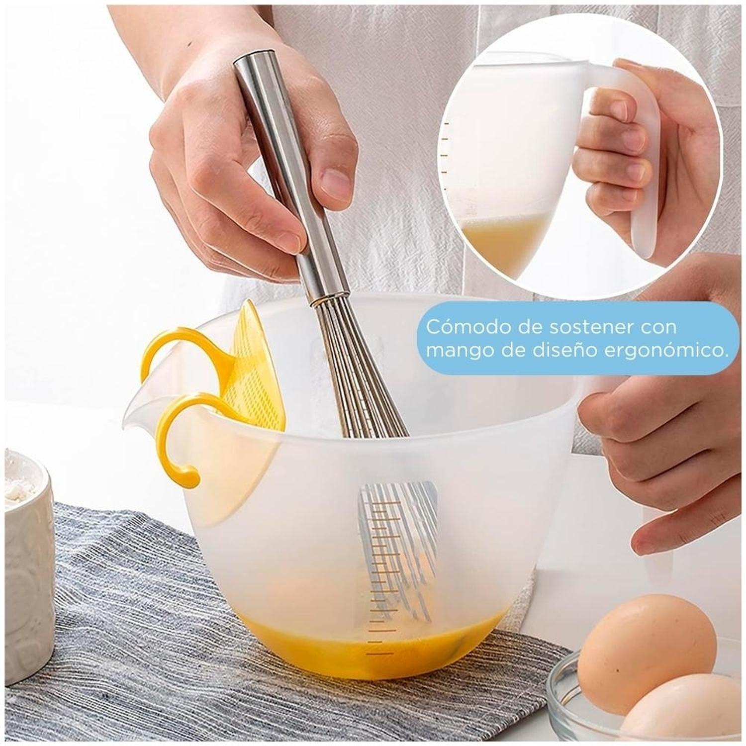 PACK X6 TAZA MEDIDORA MEZCLADOR CON COLADOR ARROZ HUEVOS 500ML T50 - 6