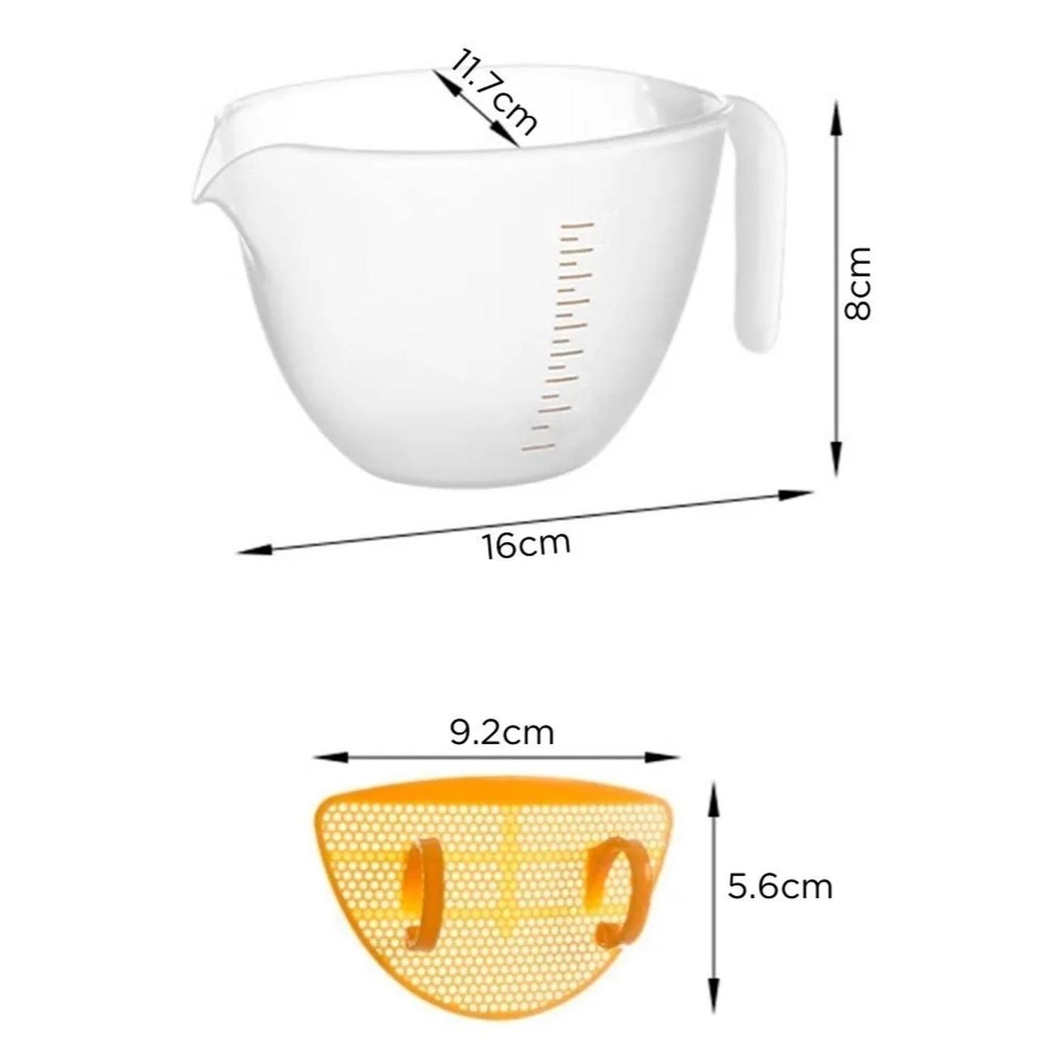 PACK X6 TAZA MEDIDORA MEZCLADOR CON COLADOR ARROZ HUEVOS 500ML T50 - 7