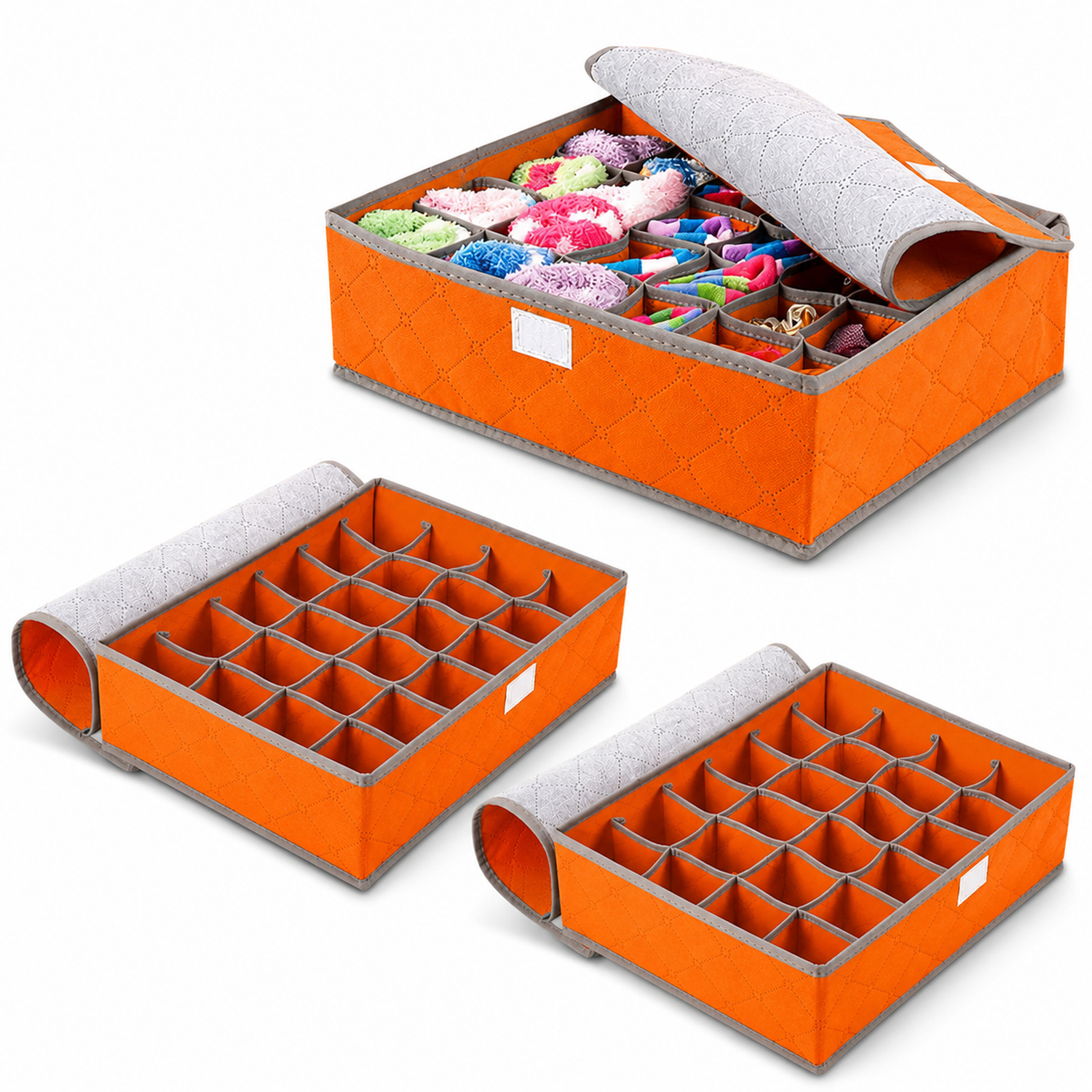 PACK X3 ORGANIZADOR DE MEDIAS ROPA INTERIOR 24 ESPACIOS NJ 490V - 1