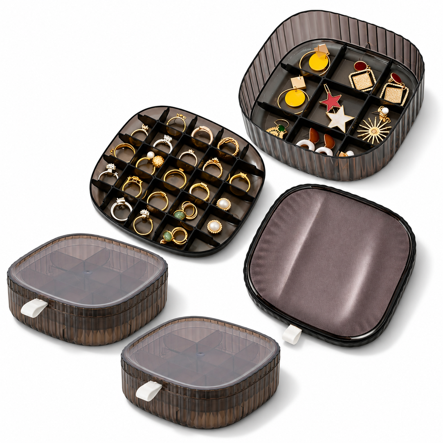 PACK X3 JOYERO ORGANIZADOR DE JOYAS PARA ANILLOS Y RELOJES NG J36 - 1