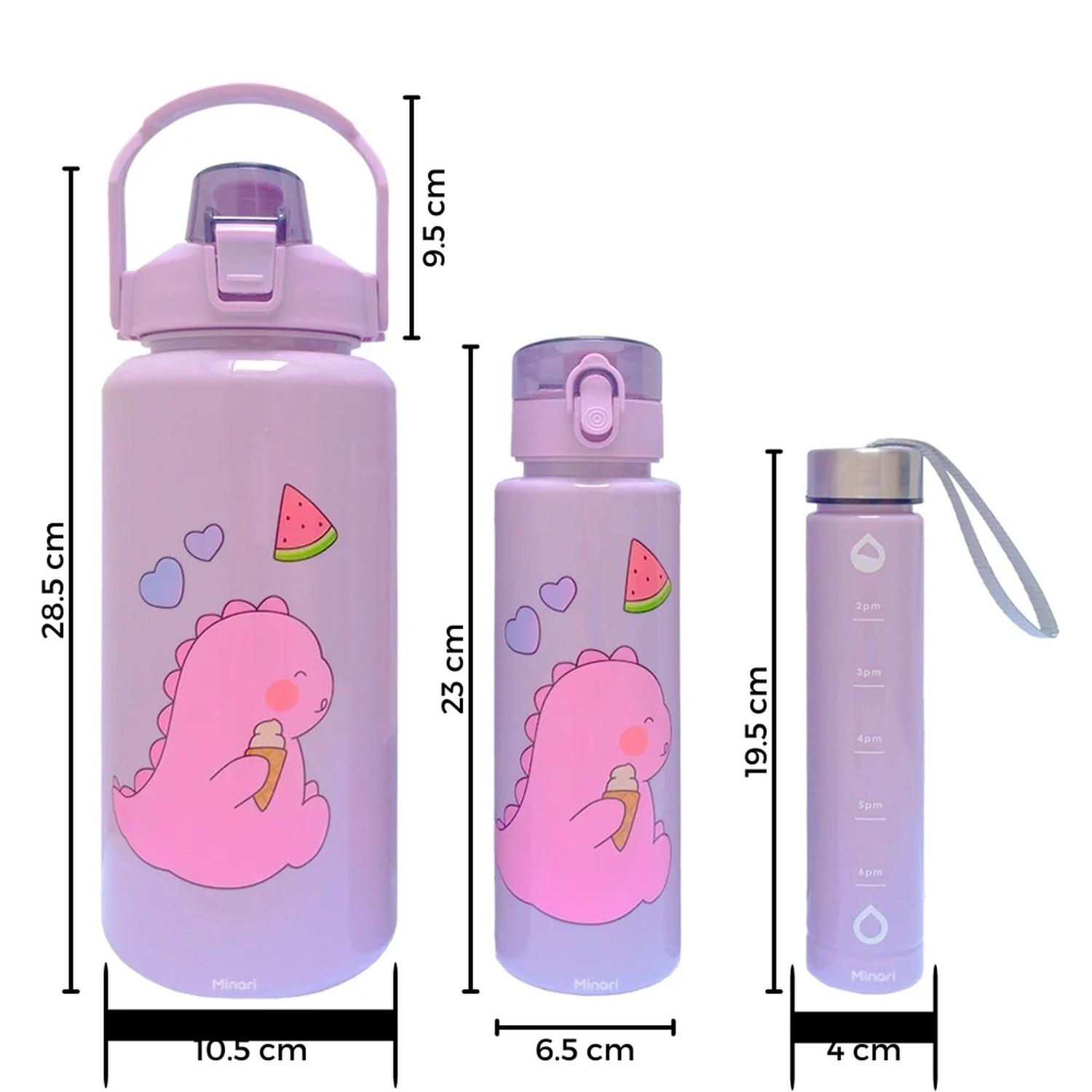 TOMATODO BOTELLA KAWAII DE 3 PIEZAS LILA 699T - 5