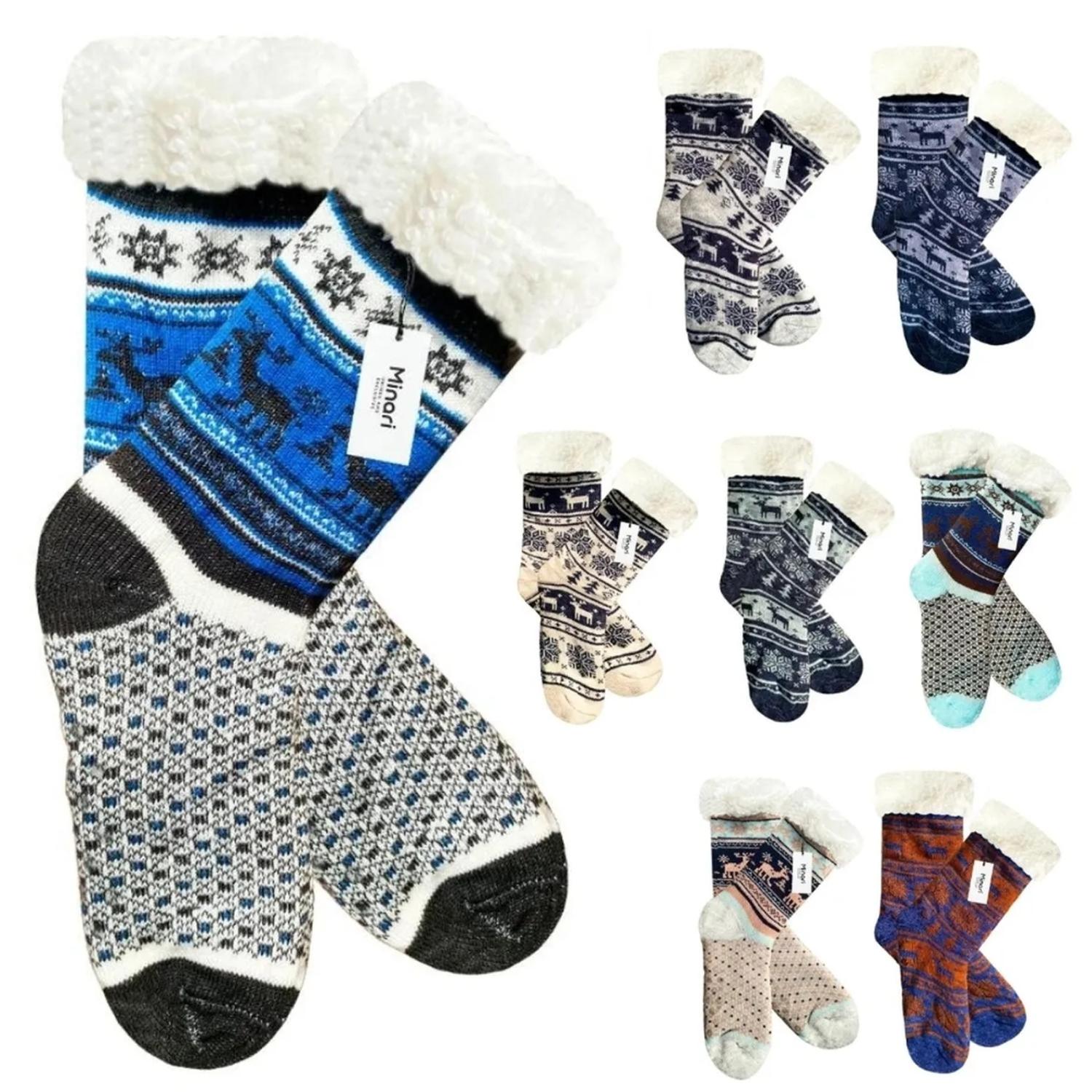 MEDIAS DE CARNERO ANTIDESLIZANTES UNISEX ADULTO M10 - DISEÑO ALEATORIO - 1