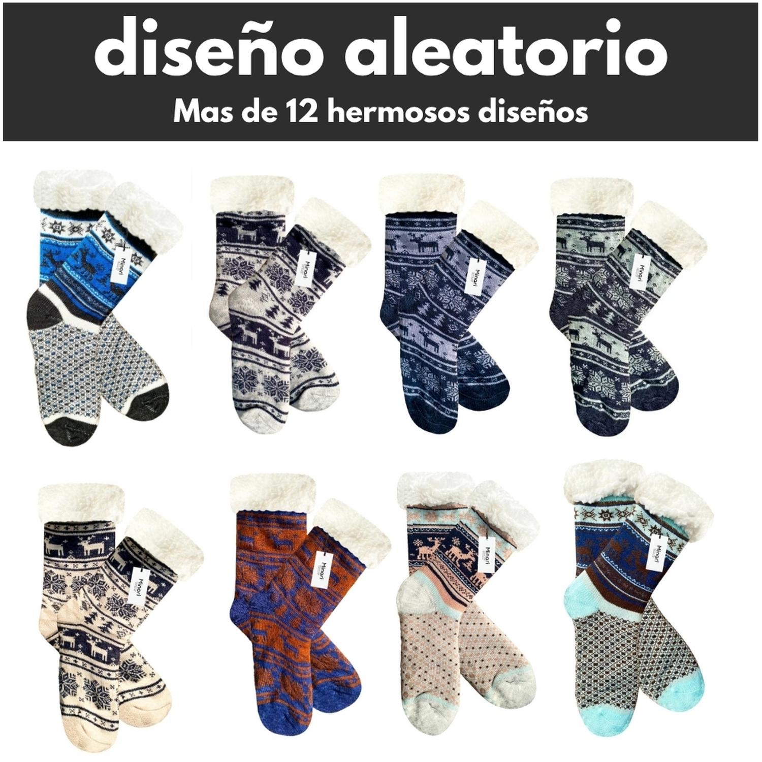MEDIAS DE CARNERO ANTIDESLIZANTES UNISEX ADULTO M10 - DISEÑO ALEATORIO - 2