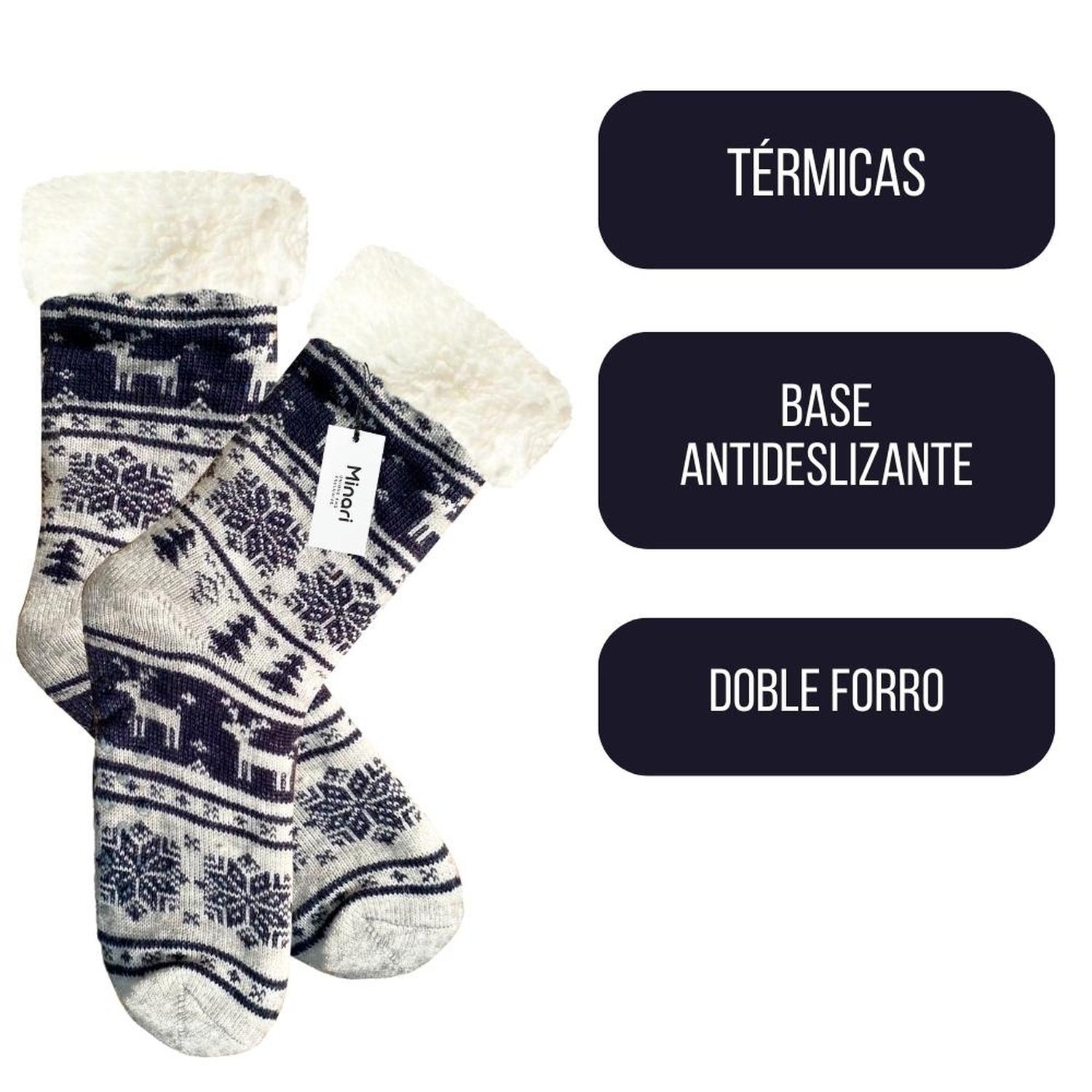MEDIAS DE CARNERO ANTIDESLIZANTES UNISEX ADULTO M10 - DISEÑO ALEATORIO - 3