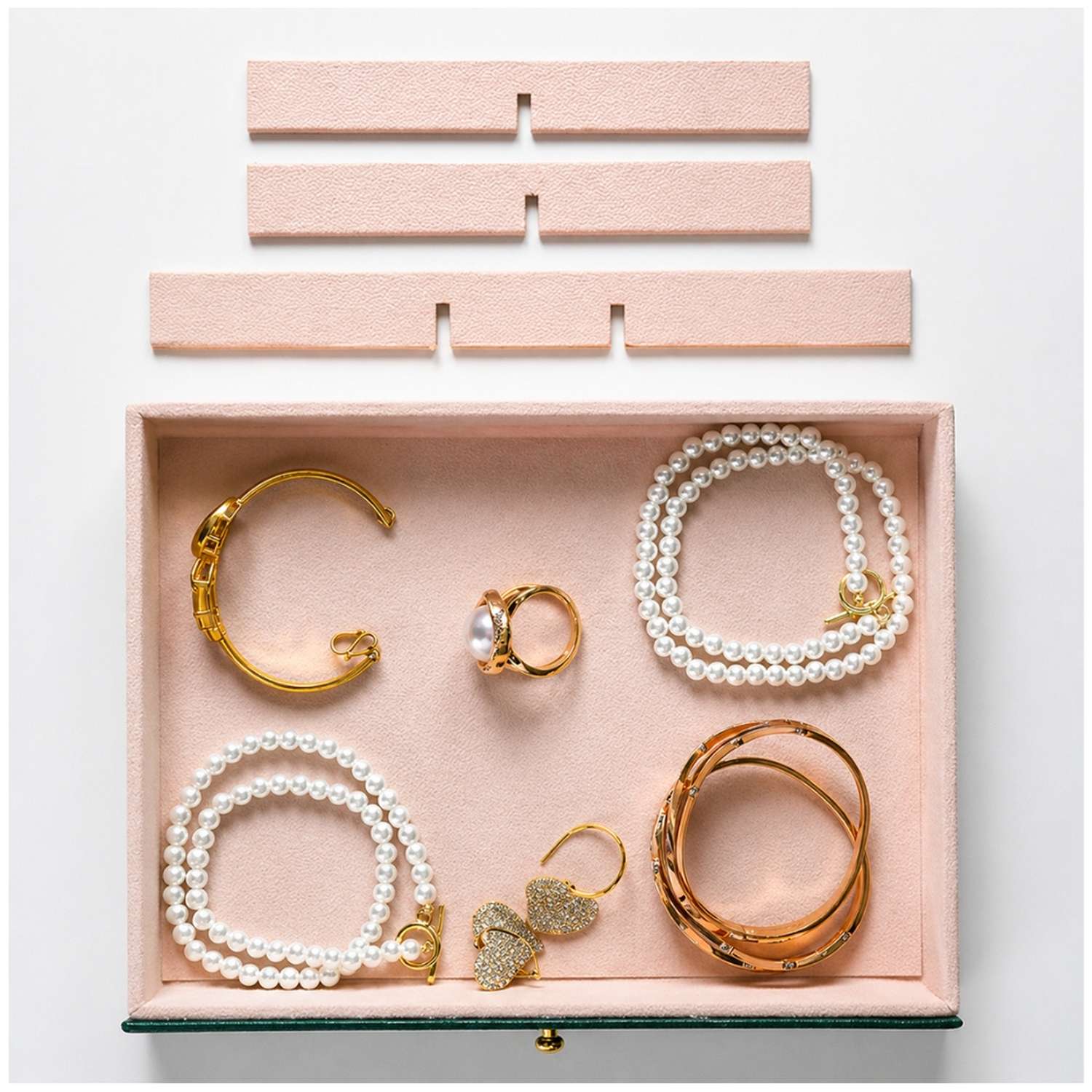 JOYERO COFRE ORGANIZADOR DE JOYAS RELOJ ANILLOS ARETES COLLARES J500 - COLOR ALEATORIO - 6