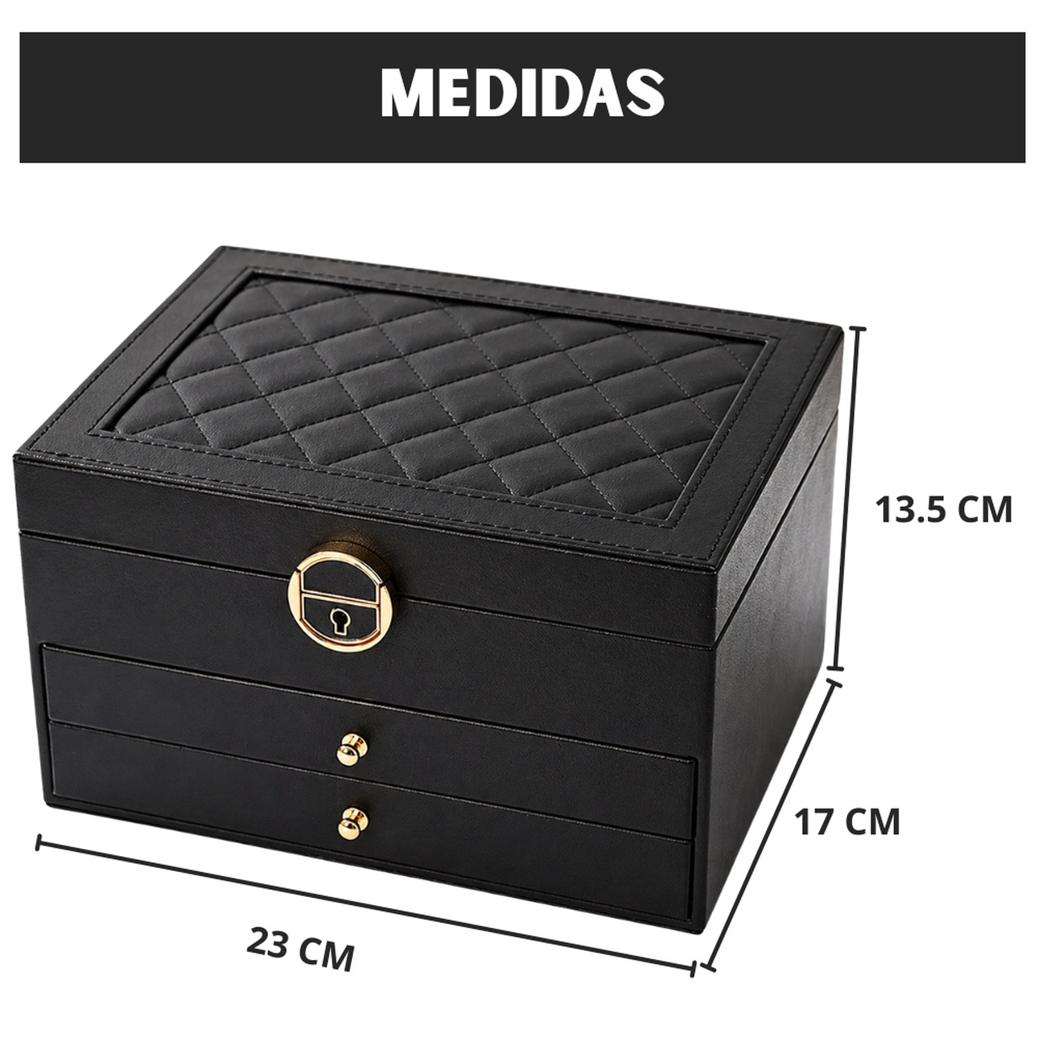 JOYERO COFRE ORGANIZADOR DE JOYAS RELOJ ANILLOS ARETES COLLARES J500 - COLOR ALEATORIO - 8