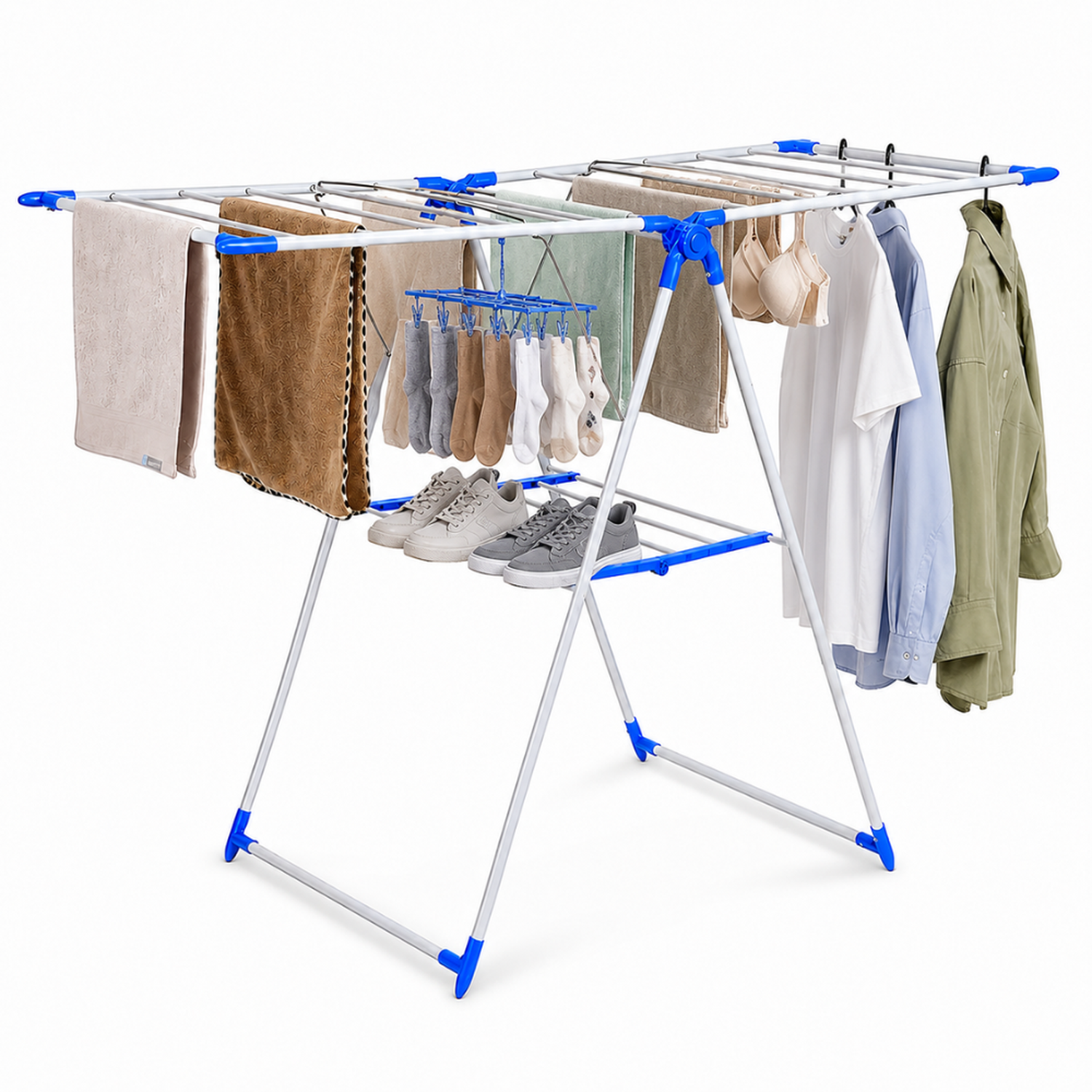 TENDEDERO DE ROPA COLGADOR PLEGABLE ESTANTE DE SECADO 80T - 1