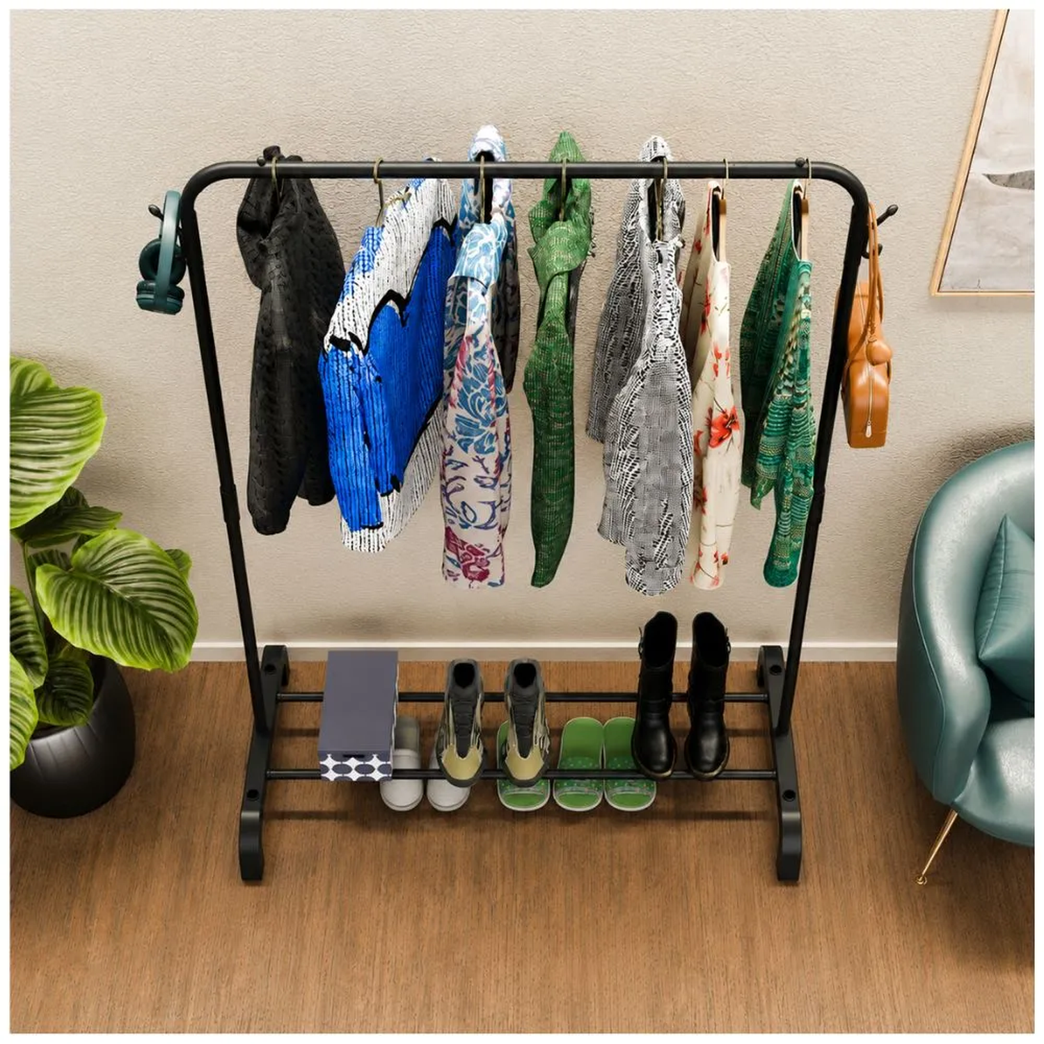 PERCHERO ORGANIZADOR DE ZAPATOS COLGADOR DE ROPA CARTERAS BLANCO P10 - 5