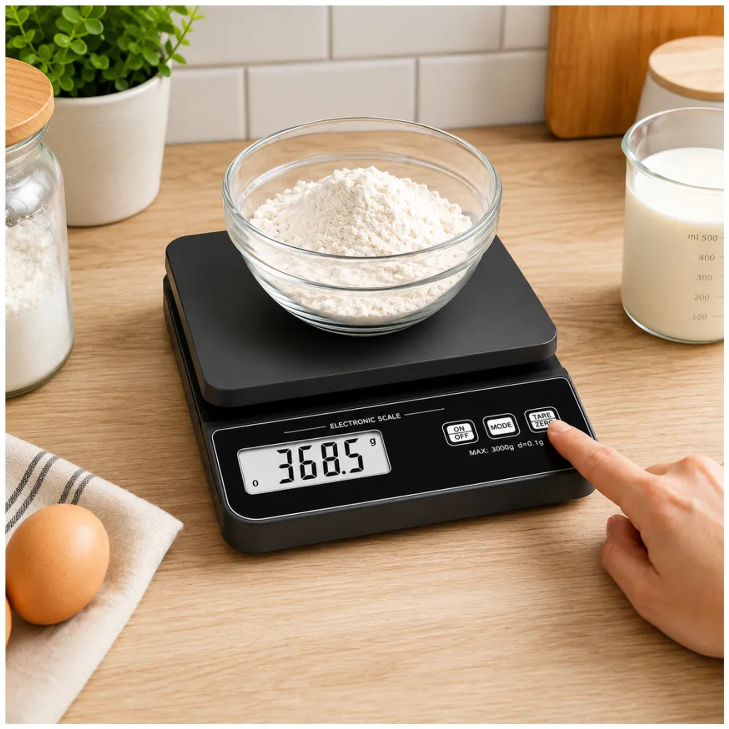 BALANZA GRAMERA DIGITAL COCINA REPOSTERIA NEGRO 5KG - 3