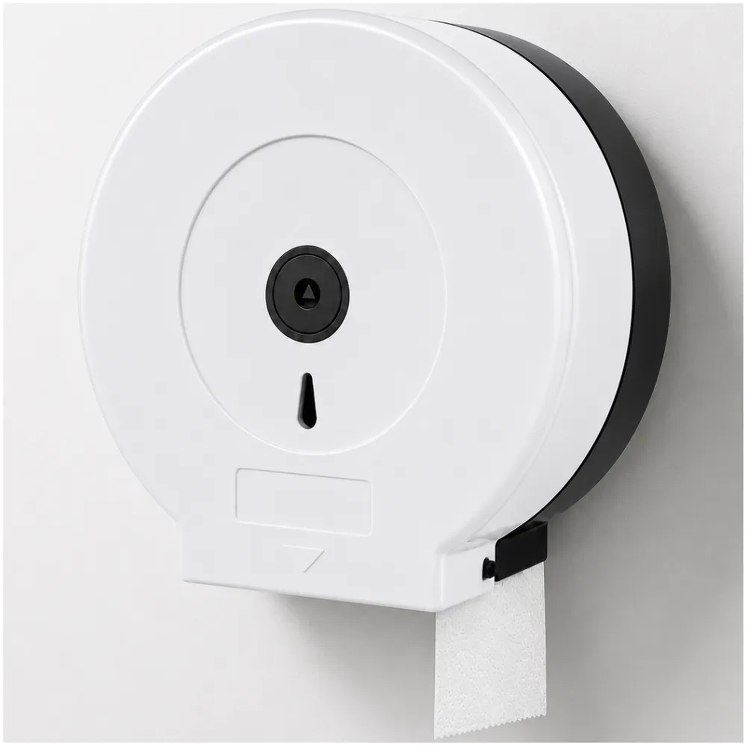 DISPENSADOR DE PAPEL HIGIÉNICO JUMBO CON LLAVE ABS BLANCO PARA BAÑO DP27 - 1