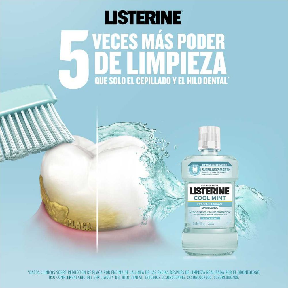 ENJUAGUE BUCAL LISTERINE COOL MINT ZERO 500 ML - 6