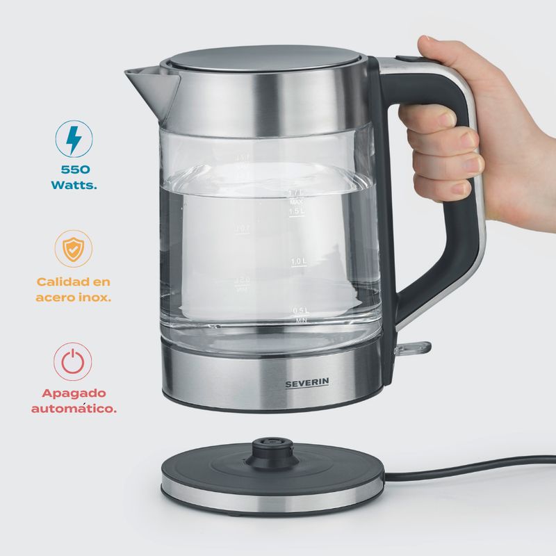HERVIDOR DE AGUA DE VIDRIO 1.7 LT BPA FREE - WK 3420 - 2