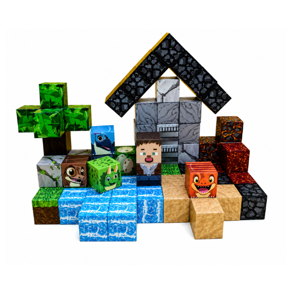 BLOQUES MAGNÉTICOS MINECRAFT DINOSAUR LAND 80 PIEZAS - 2
