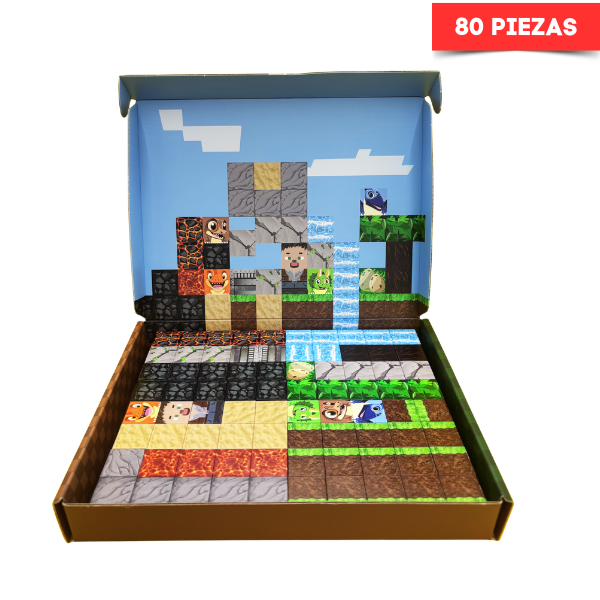 BLOQUES MAGNÉTICOS MINECRAFT DINOSAUR LAND 80 PIEZAS - 3