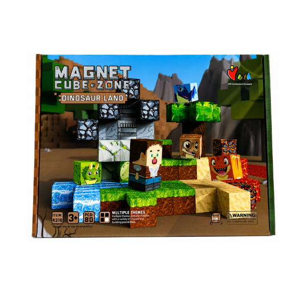 BLOQUES MAGNÉTICOS MINECRAFT DINOSAUR LAND 80 PIEZAS - 4