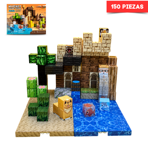 BLOQUES MAGNÉTICOS MINECRAFT OCEANS DESERT 150 PIEZAS - 1