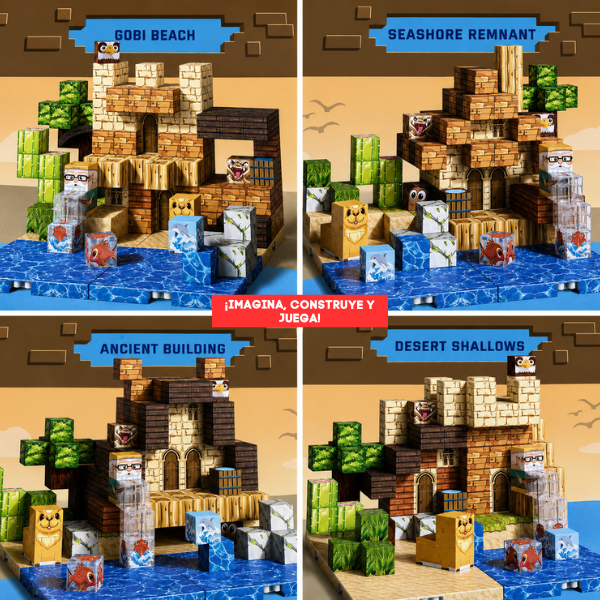 BLOQUES MAGNÉTICOS MINECRAFT OCEANS DESERT 150 PIEZAS - 3