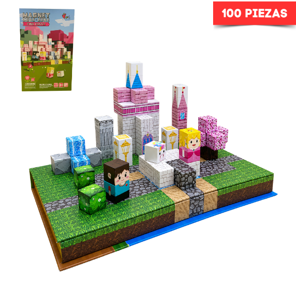 BLOQUES MAGNÉTICOS MINECRAFT PINK CASTLE 100 PIEZAS - 1