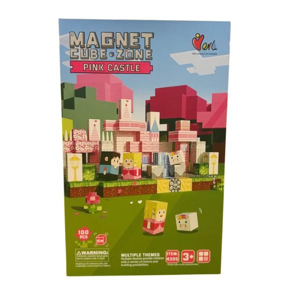 BLOQUES MAGNÉTICOS MINECRAFT PINK CASTLE 100 PIEZAS - 4