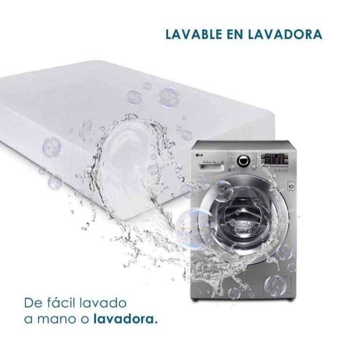 FUNDA PROTECTORA DE COLCHON IMPERMEABLE DYV C/CIERRE ANTIACAROS ACOLCHADO ANTIFLUIDOS - 2 PLZ - 5